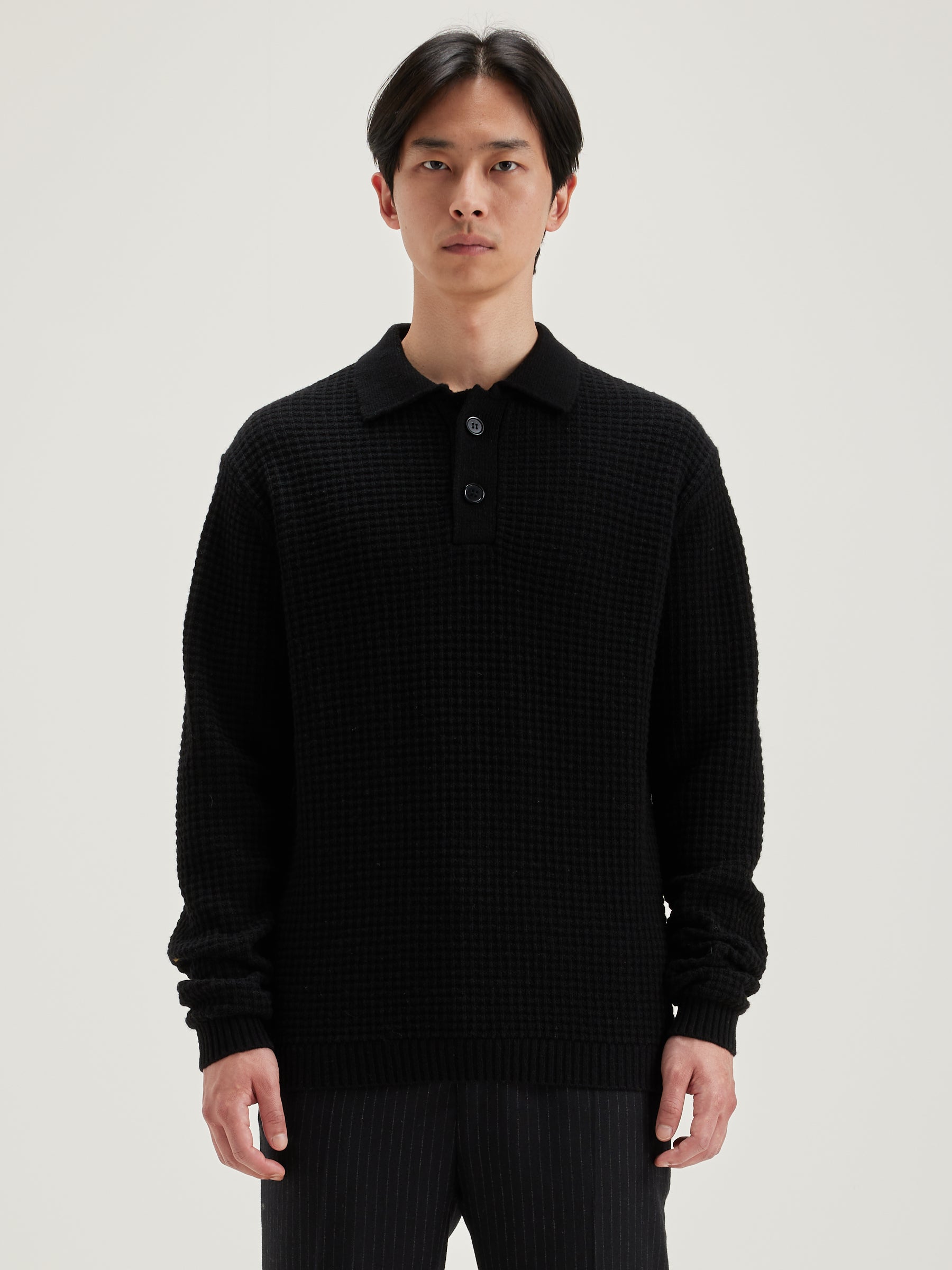 Pull Style Polo Allos - Black Pour Homme | Bellerose