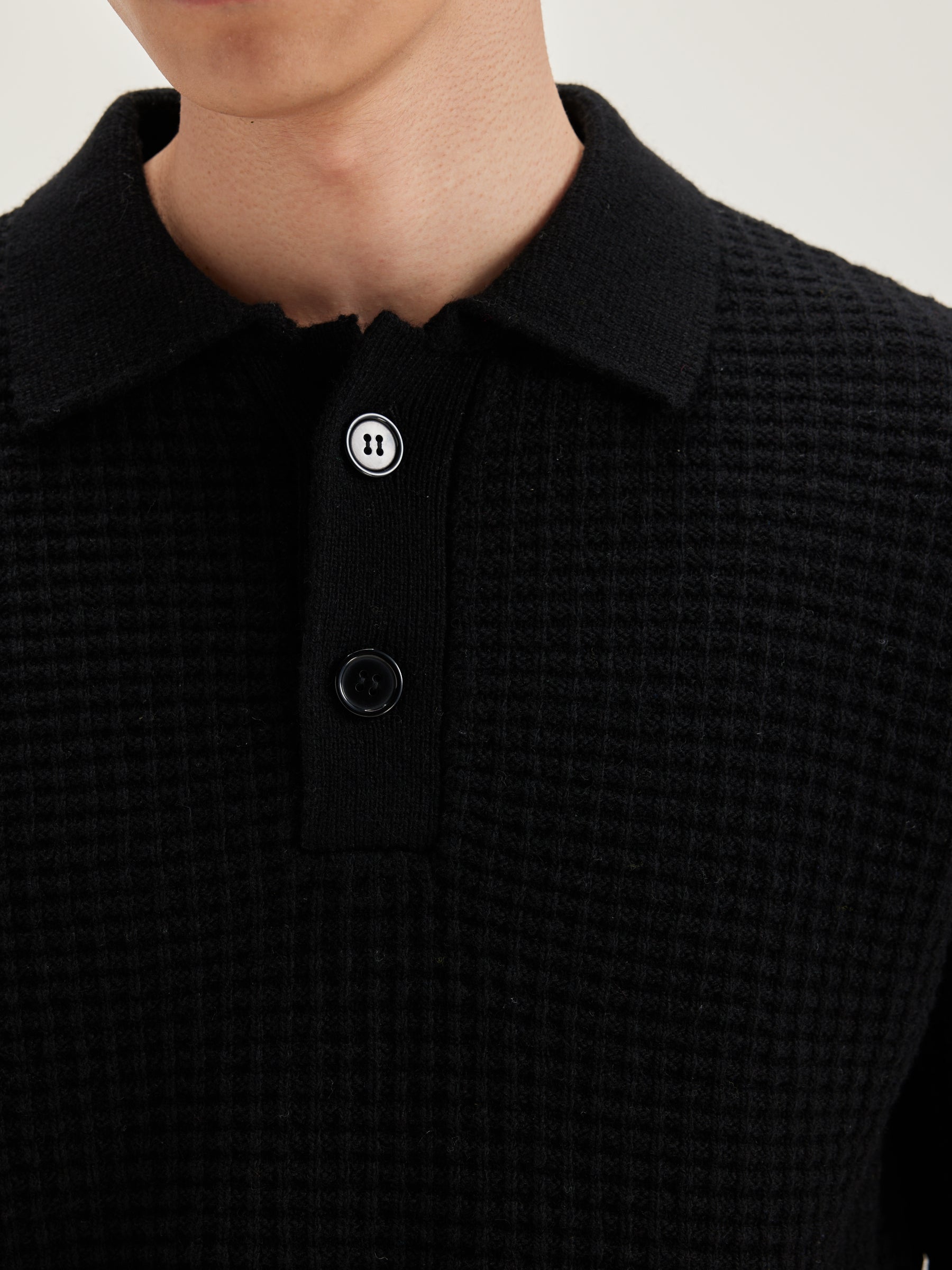 Pull Style Polo Allos - Black Pour Homme | Bellerose