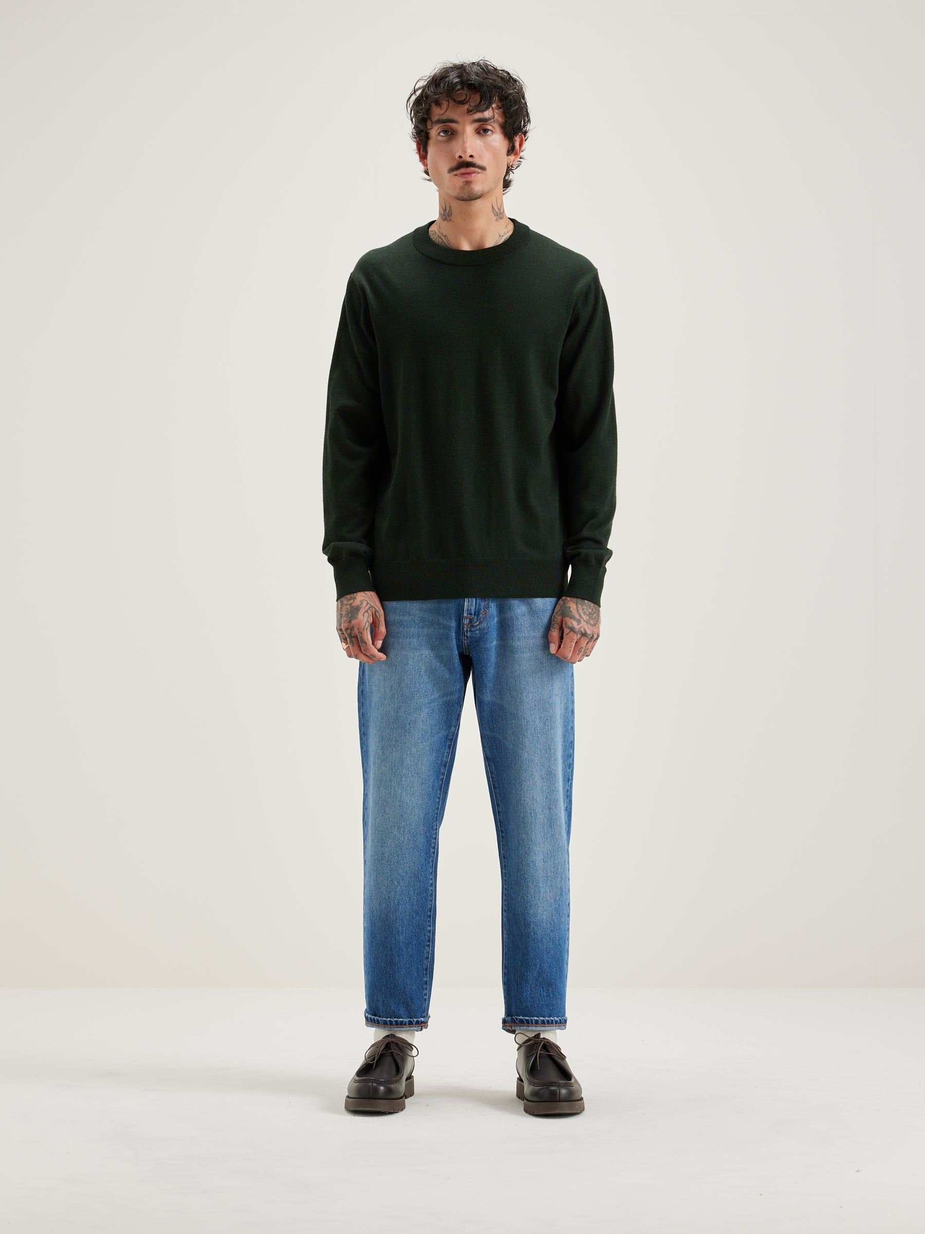 Dilliv Crew-neck Sweater - Forest For Men | Bellerose