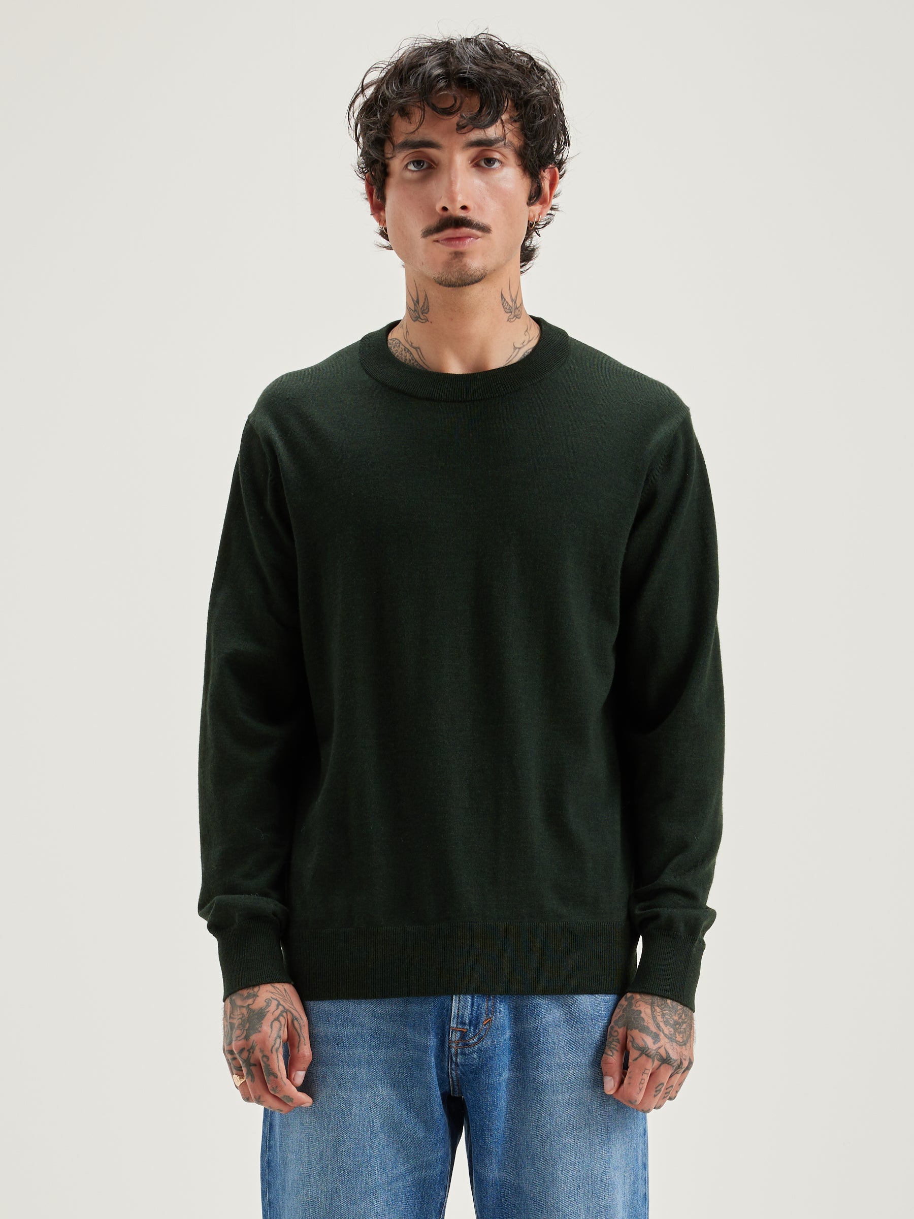 Dilliv Crew-neck Sweater - Forest For Men | Bellerose