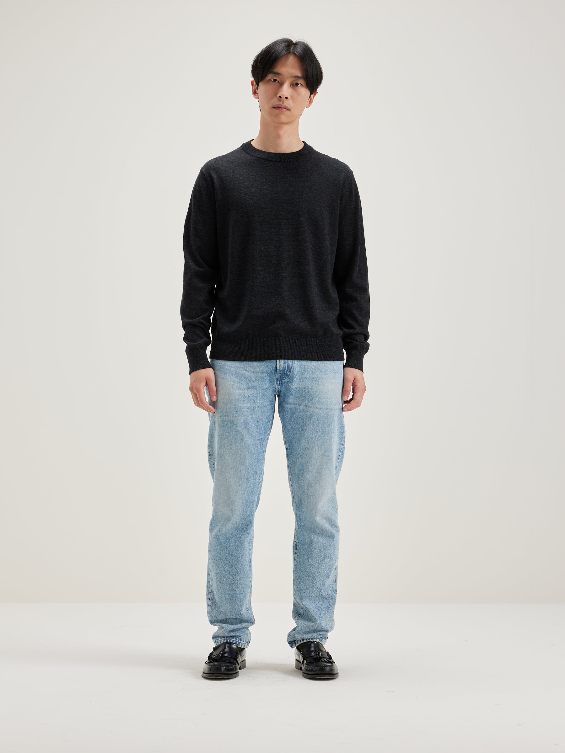 Dilliv Crew-neck Sweater - Off black For Men | Bellerose