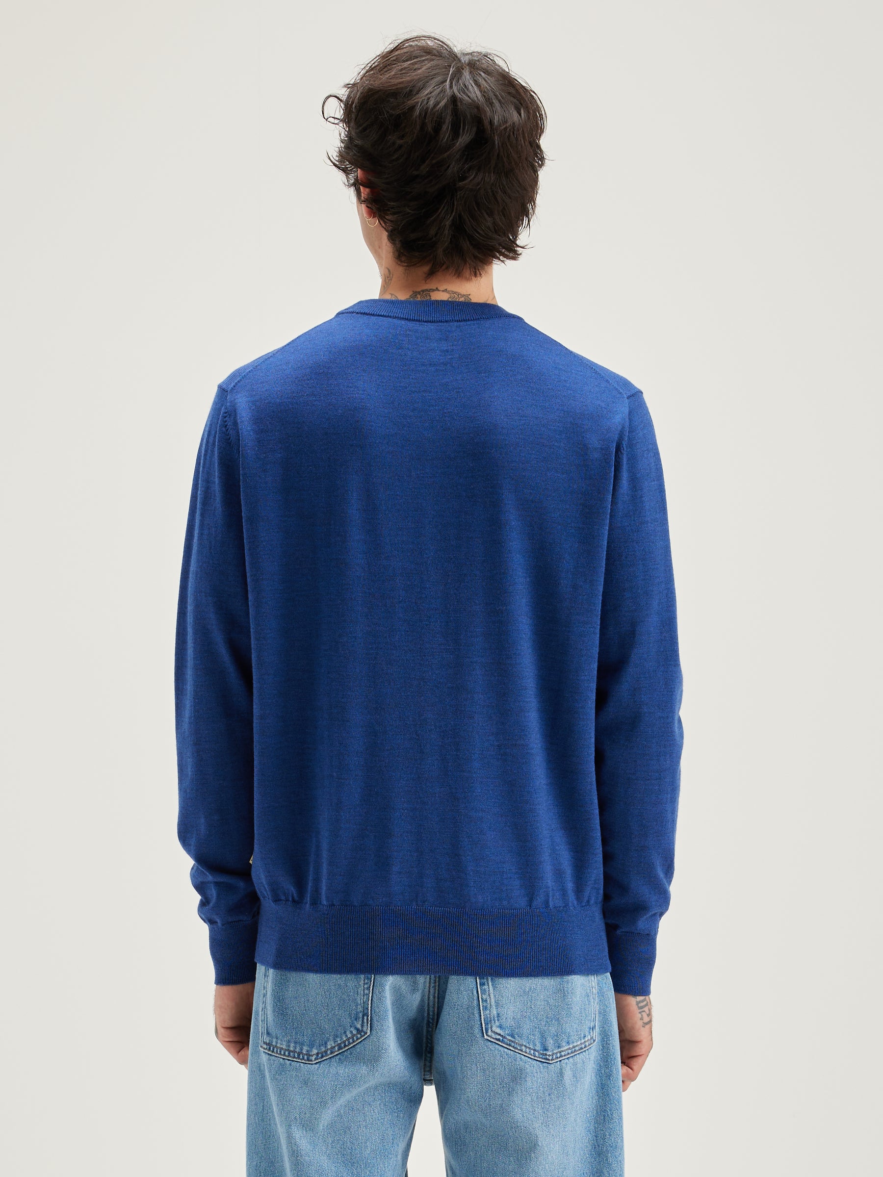 Pull Col Rond Dilliv - Blue mix Pour Homme | Bellerose