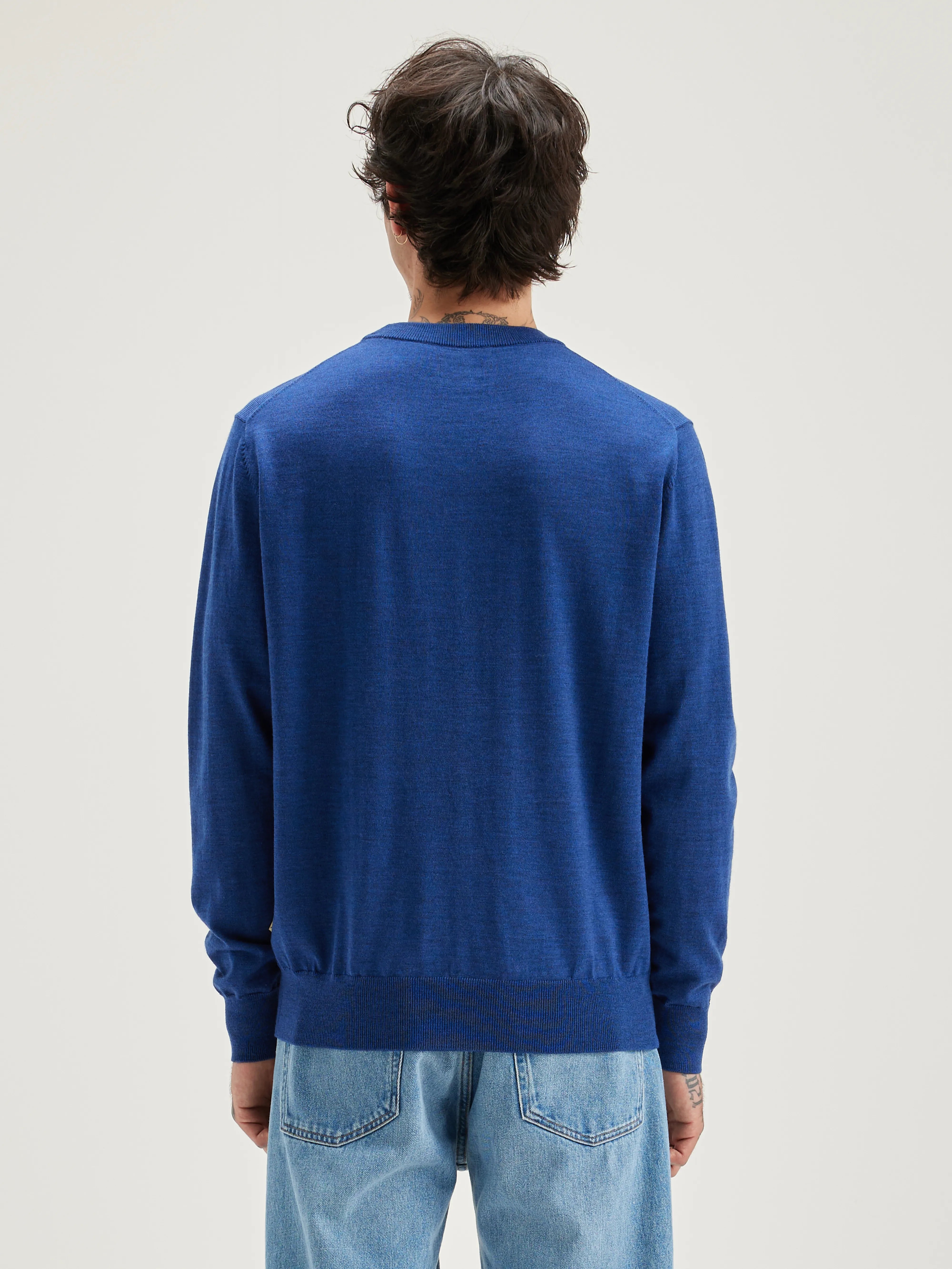 Pull Col Rond Dilliv - Blue mix Pour Homme | Bellerose