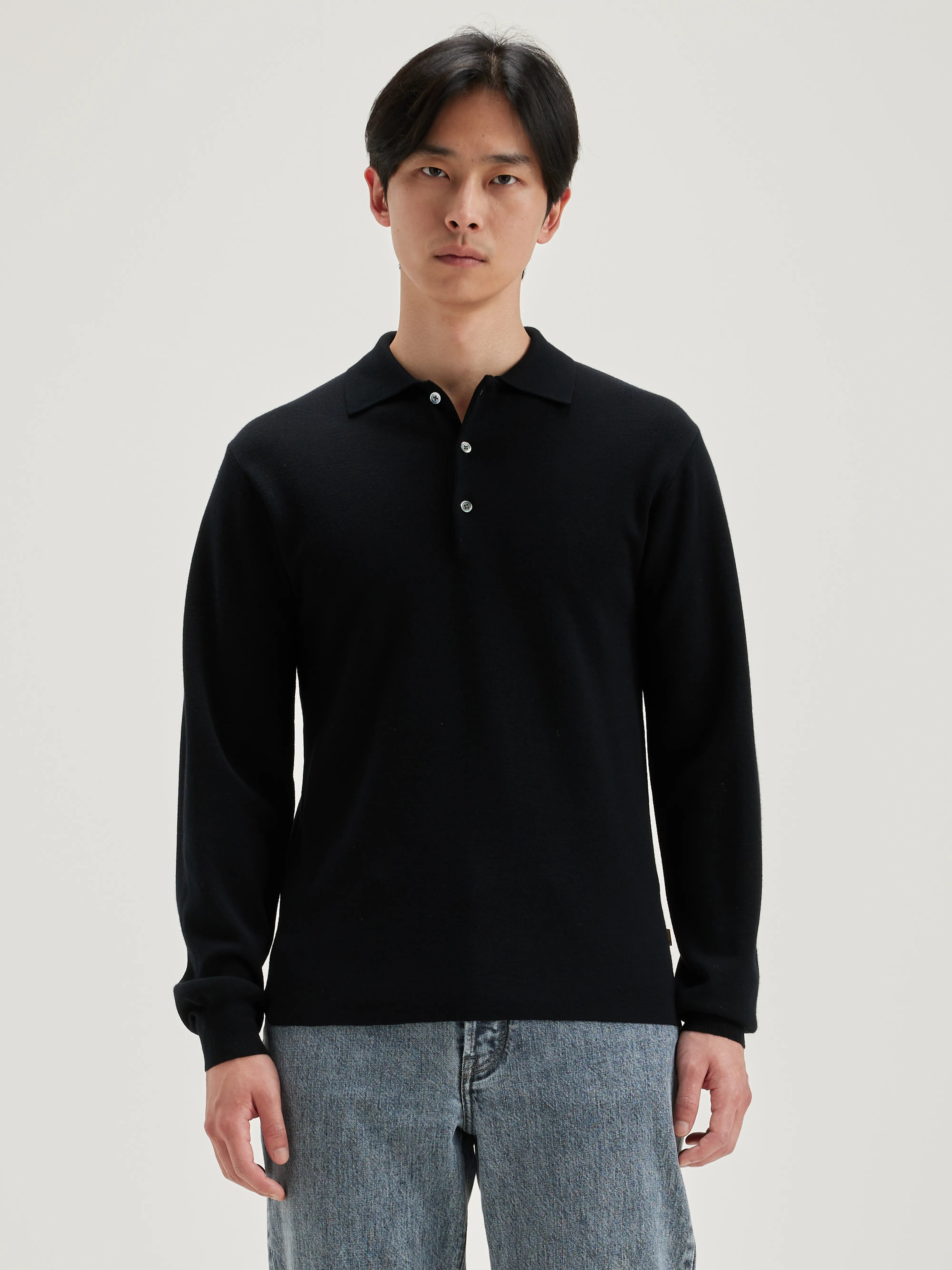 Pull Style Polo Dynol - Black blue Pour Homme | Bellerose