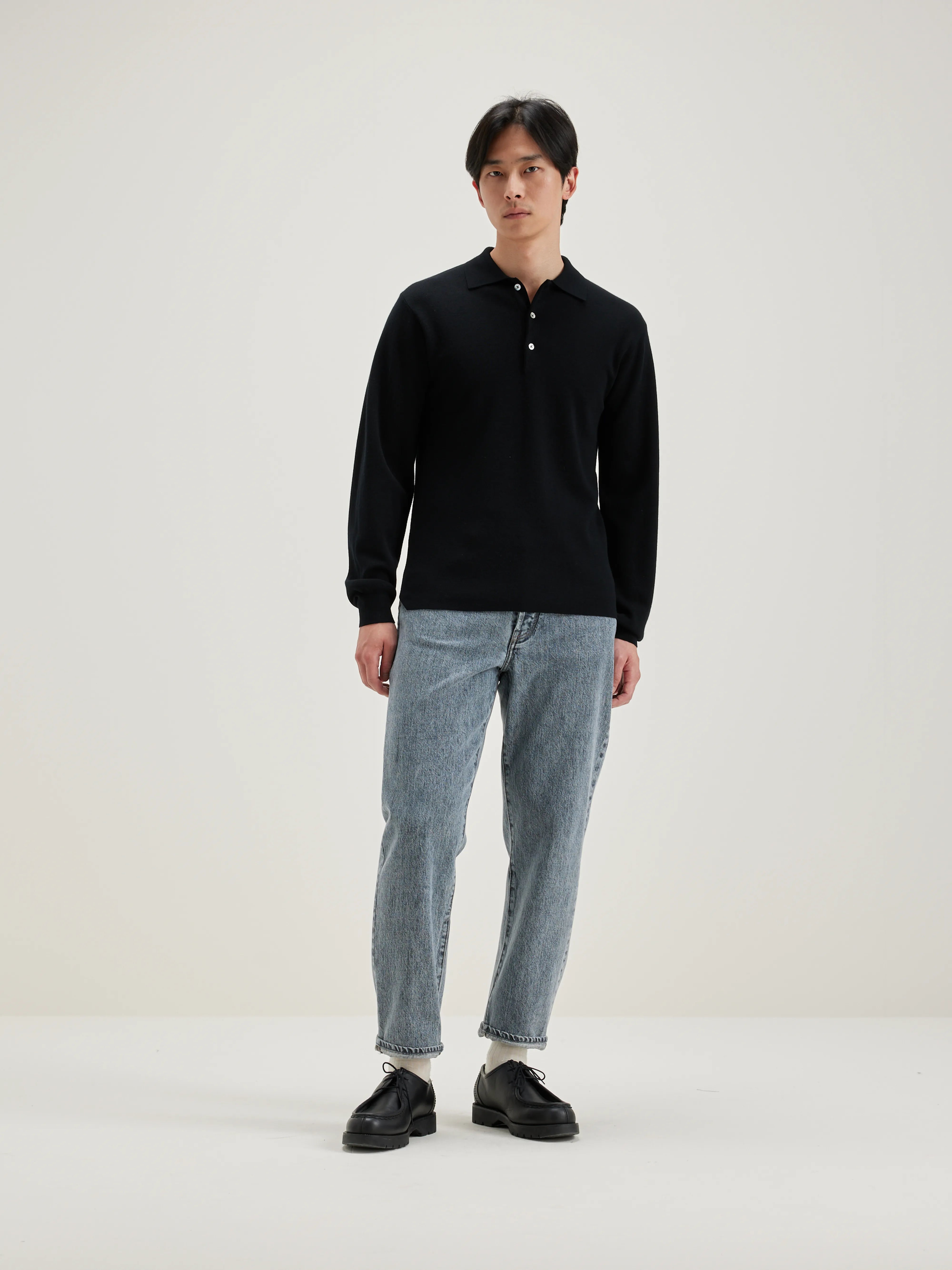 Pull Style Polo Dynol - Black blue Pour Homme | Bellerose