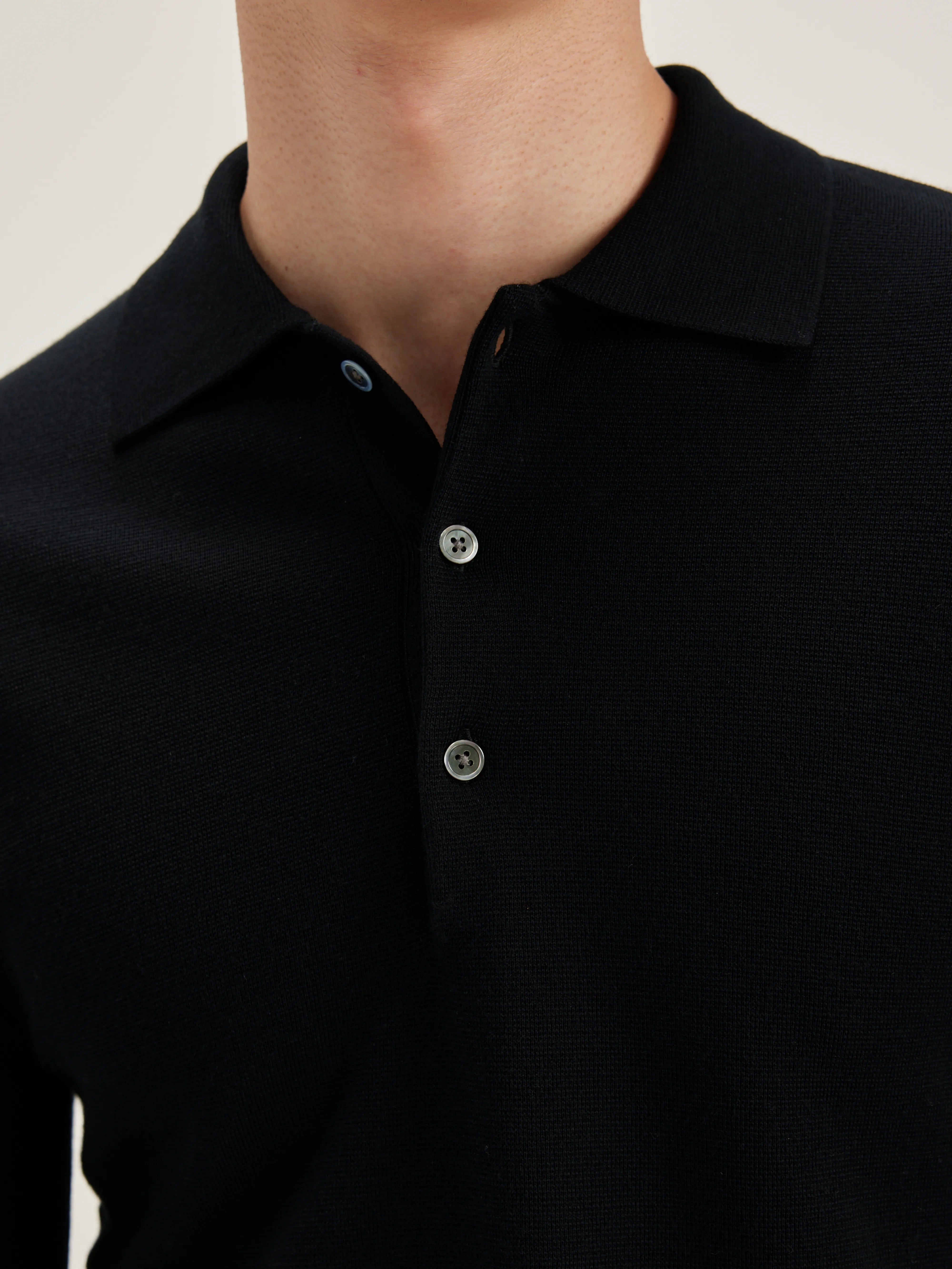 Pull Style Polo Dynol - Black blue Pour Homme | Bellerose