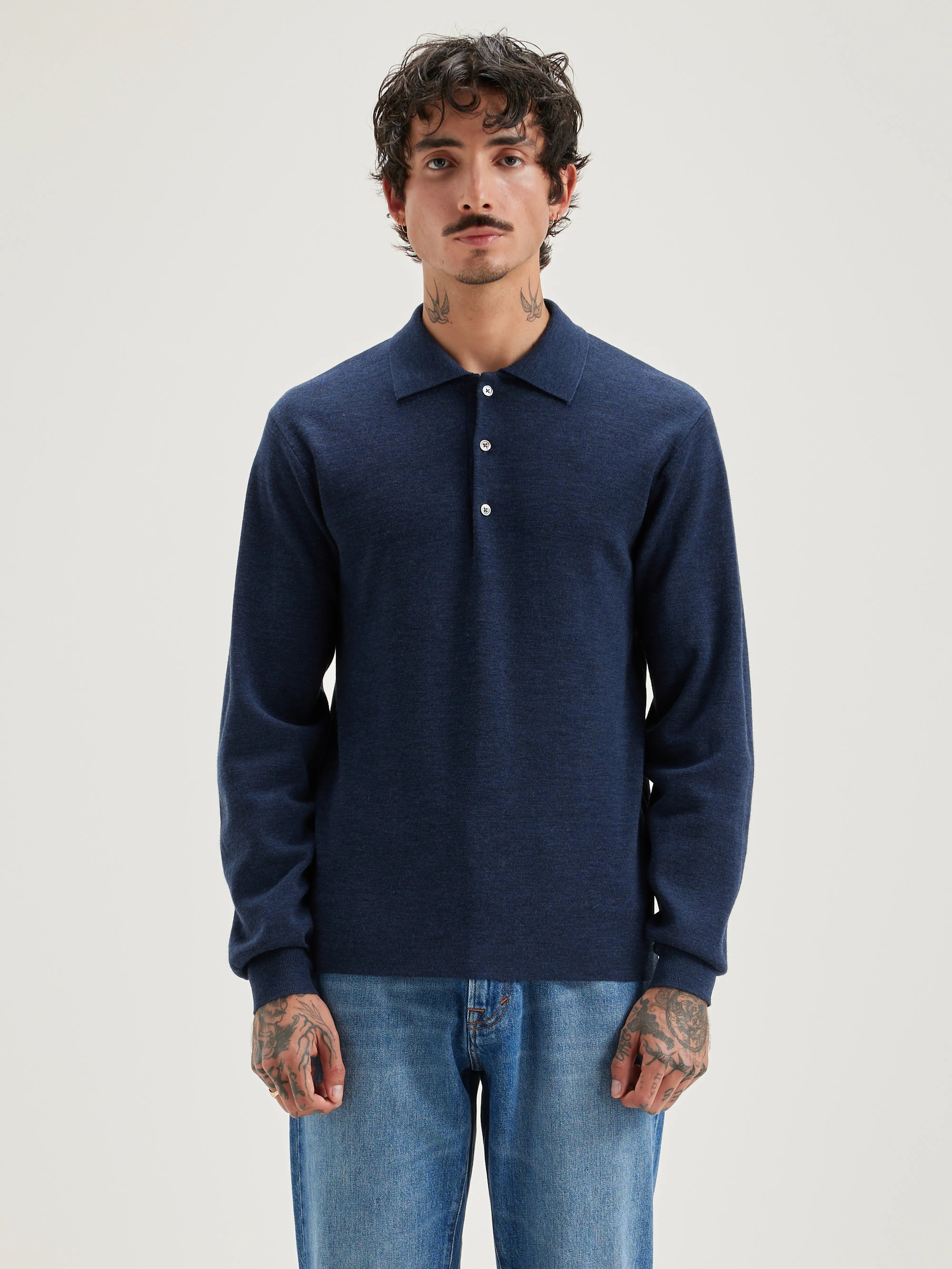 Pull Style Polo Dynol - Night shadow Pour Homme | Bellerose