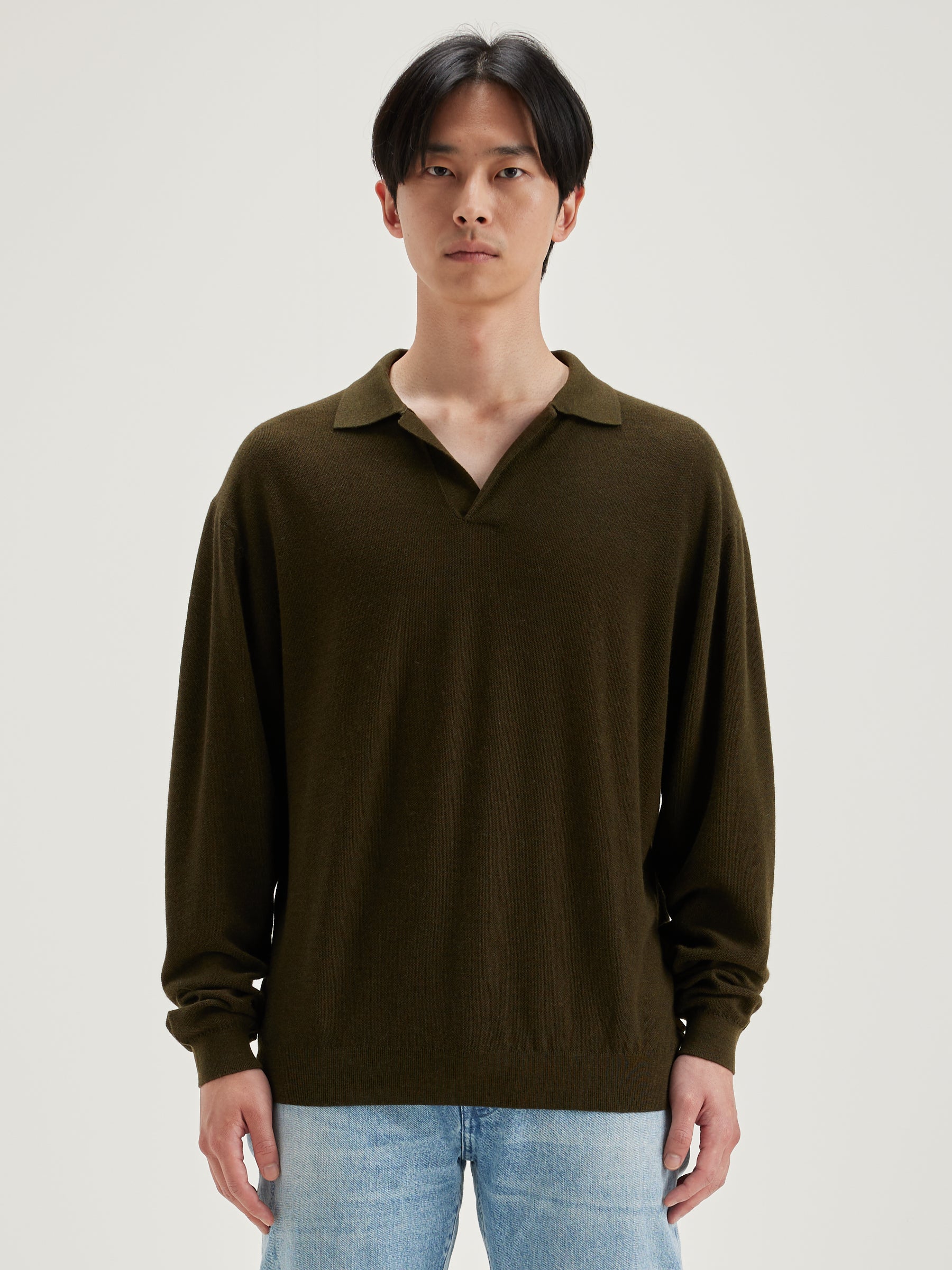 Pull Style Polo Alot - Olive Pour Homme | Bellerose