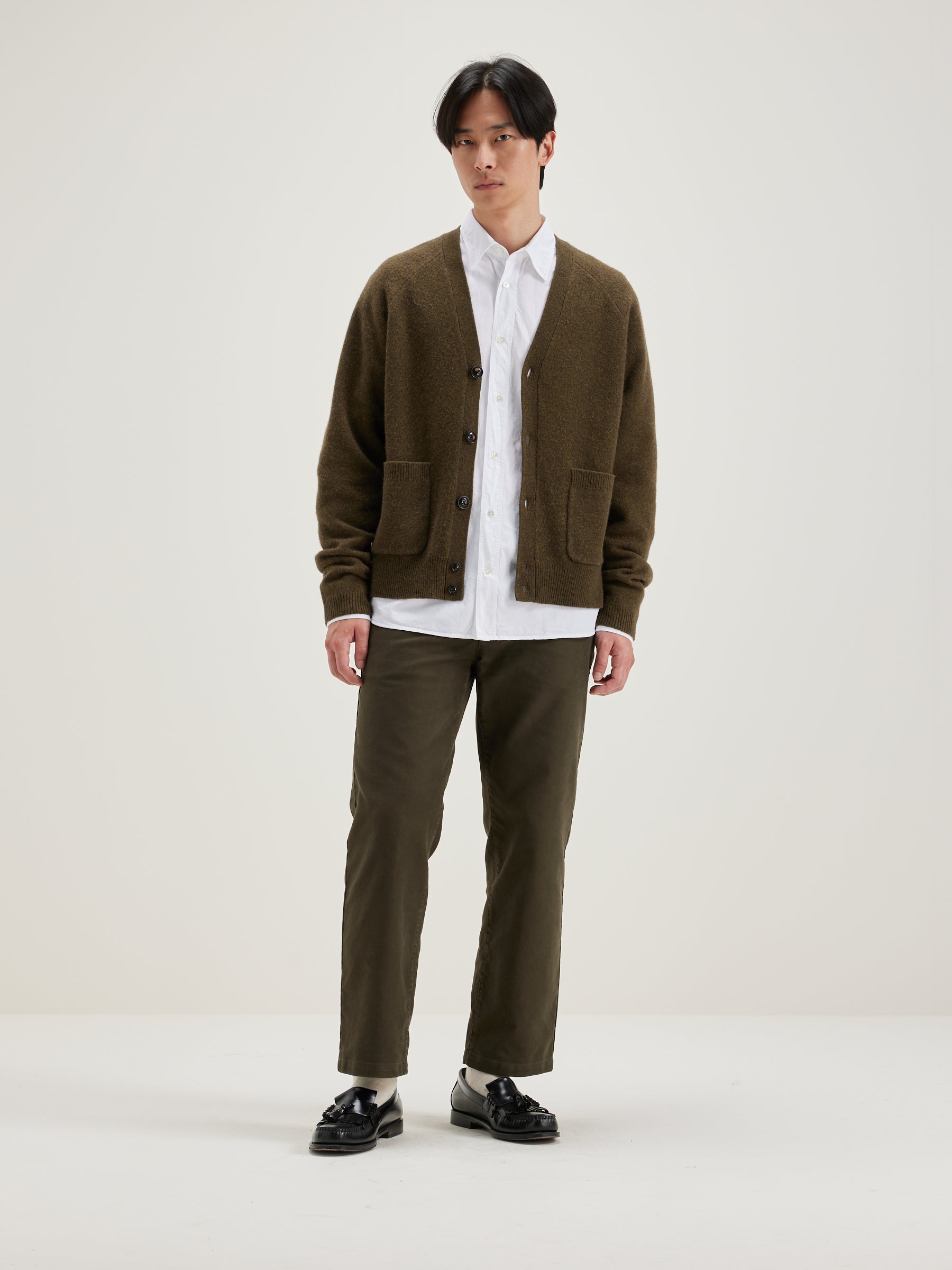 Geican V-neck Cardigan - Military For Men | Bellerose