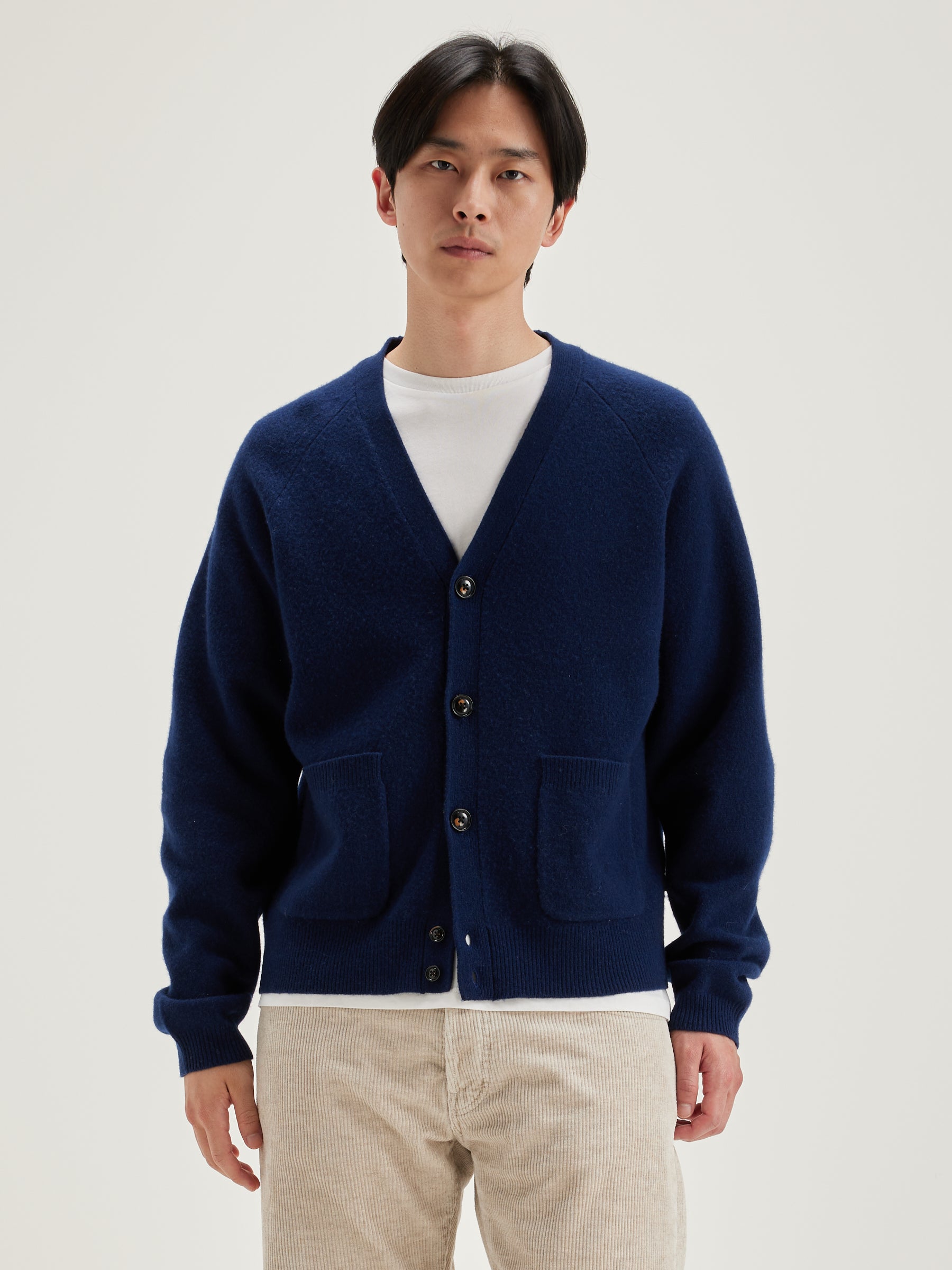 Geican V-neck Cardigan - Naval For Men | Bellerose