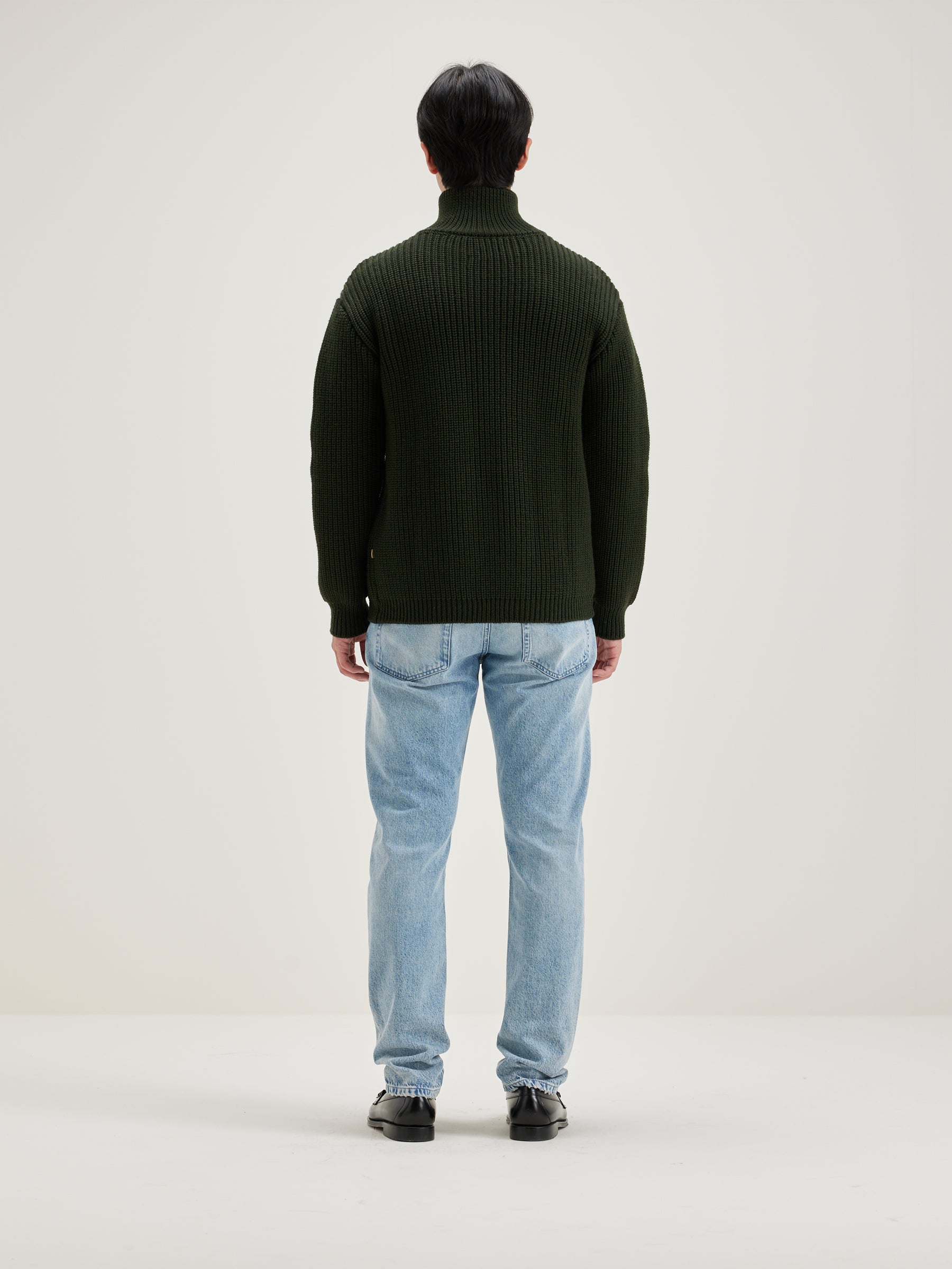 Allip Zip-up Cardigan - Dark olive For Men | Bellerose