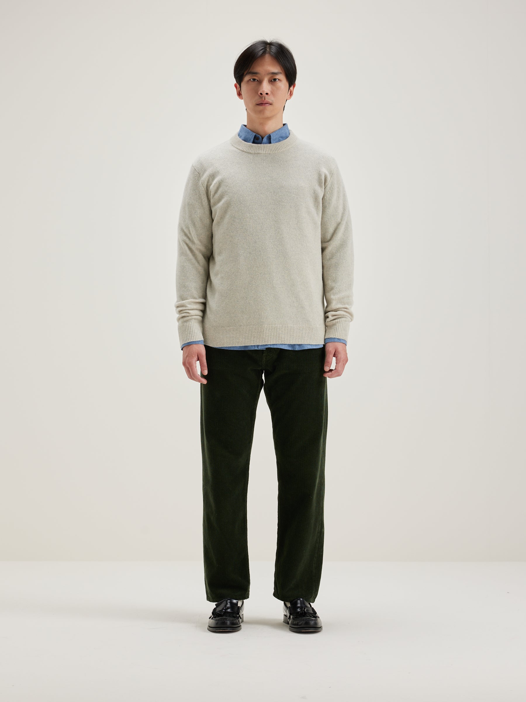 Donoon Crew-neck Sweater - Oyster For Men | Bellerose