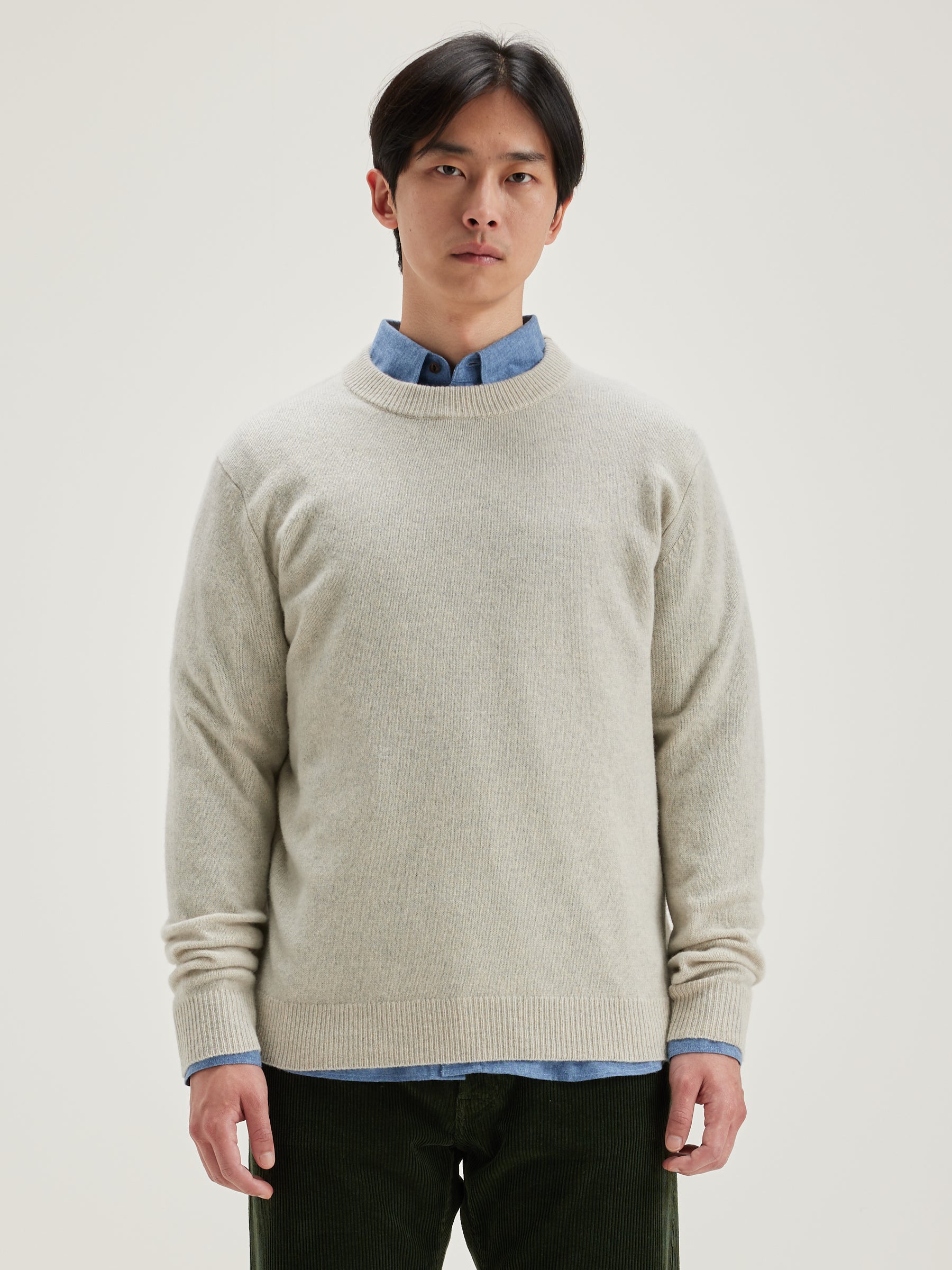 Donoon Crew-neck Sweater - Oyster For Men | Bellerose