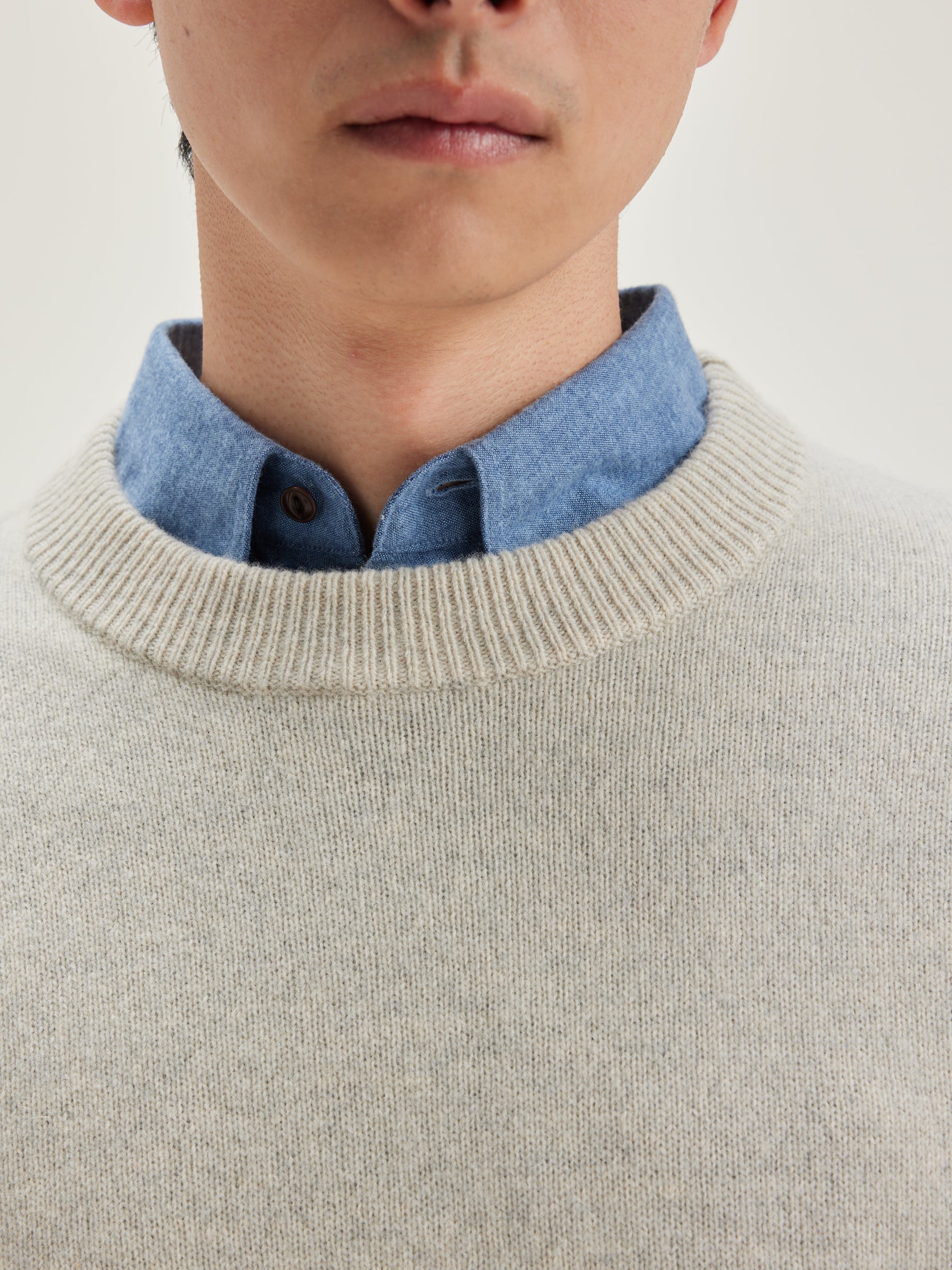 Donoon Crew-neck Sweater - Oyster For Men | Bellerose