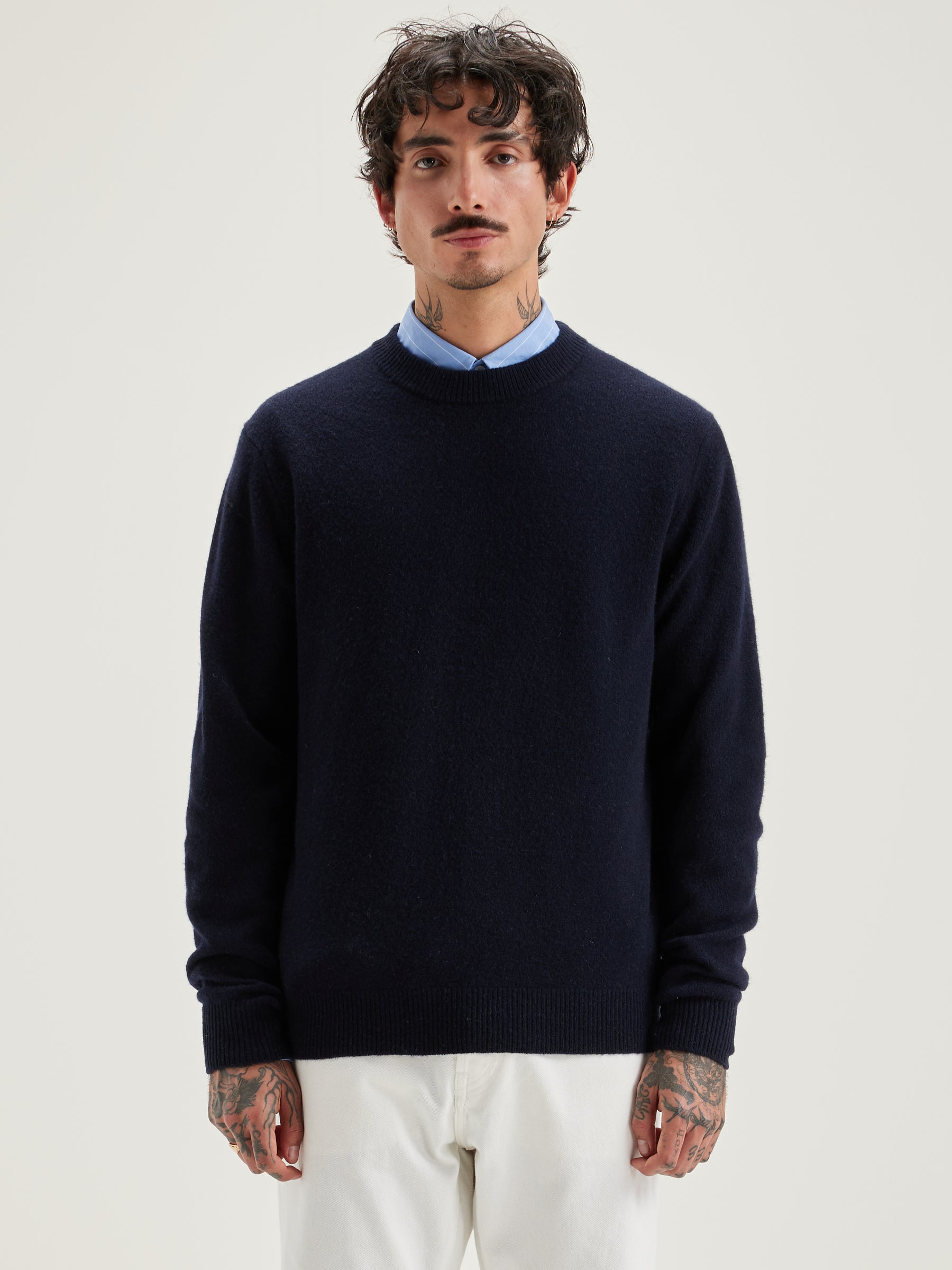 Donoon Crew-neck Sweater - Navy For Men | Bellerose