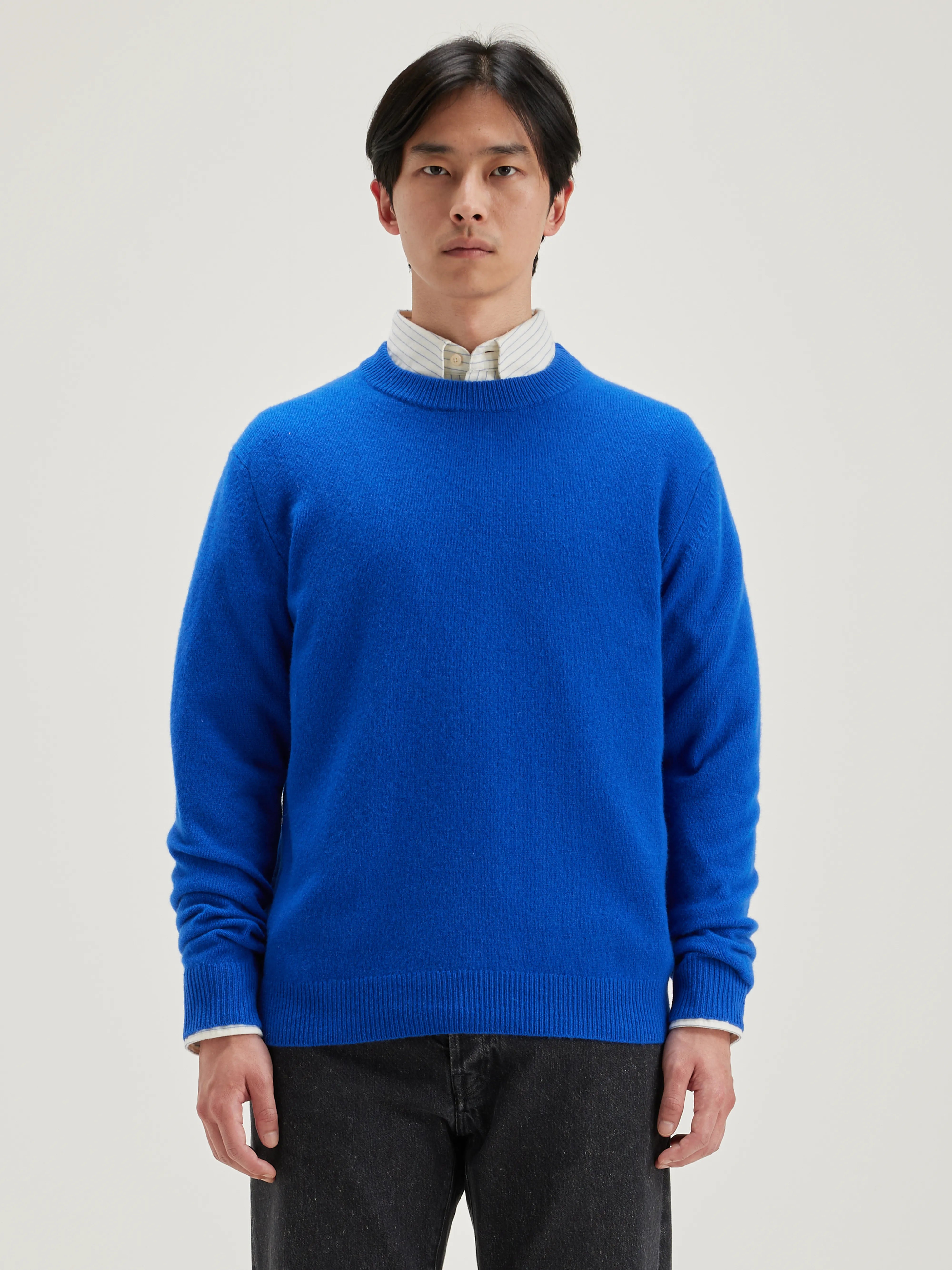 Royal blue crew neck sweater sale