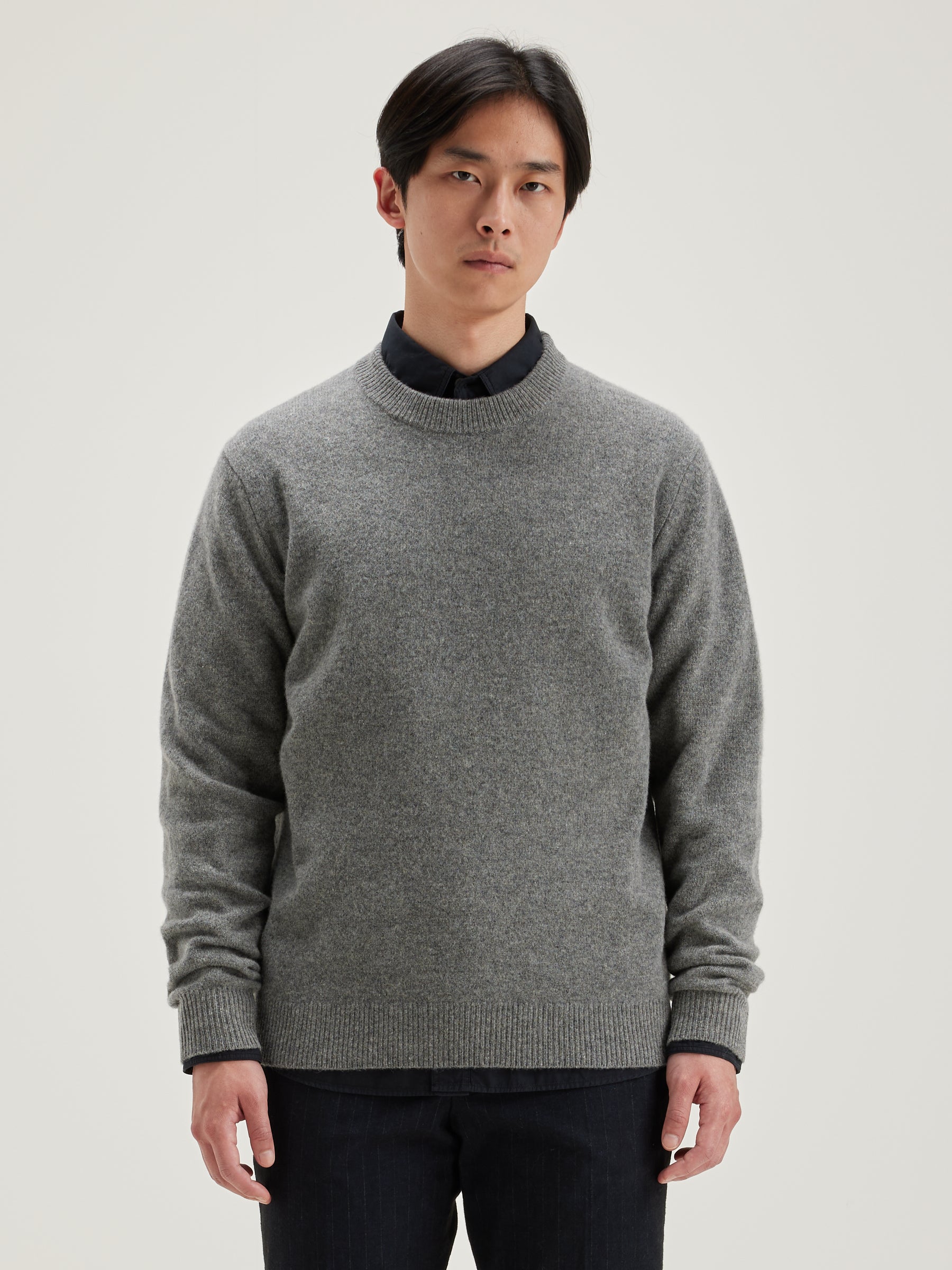 Pull Col Rond Donoon - Mid grey Pour Homme | Bellerose