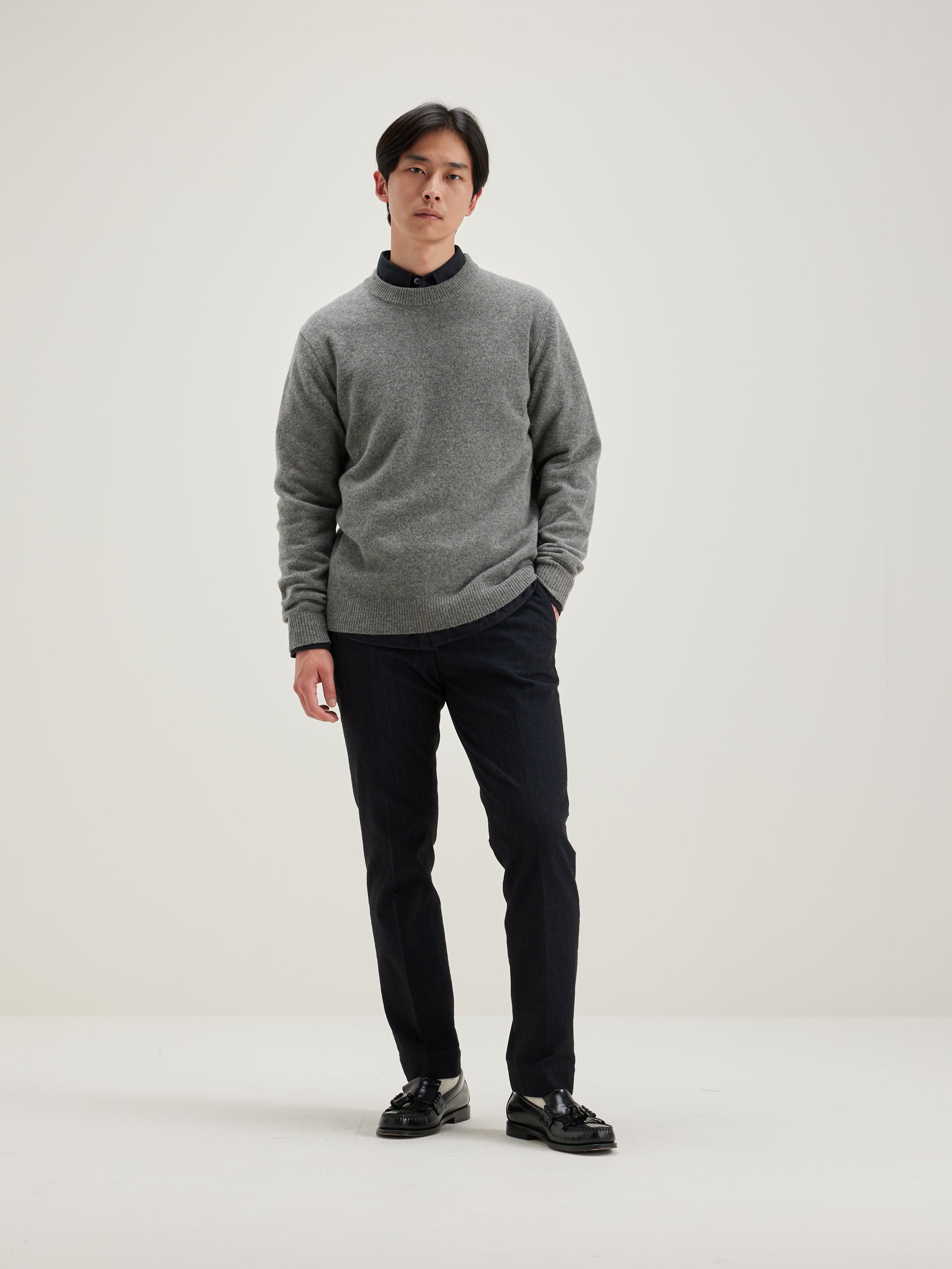 Donoon Crew-neck Sweater - Mid grey For Men | Bellerose