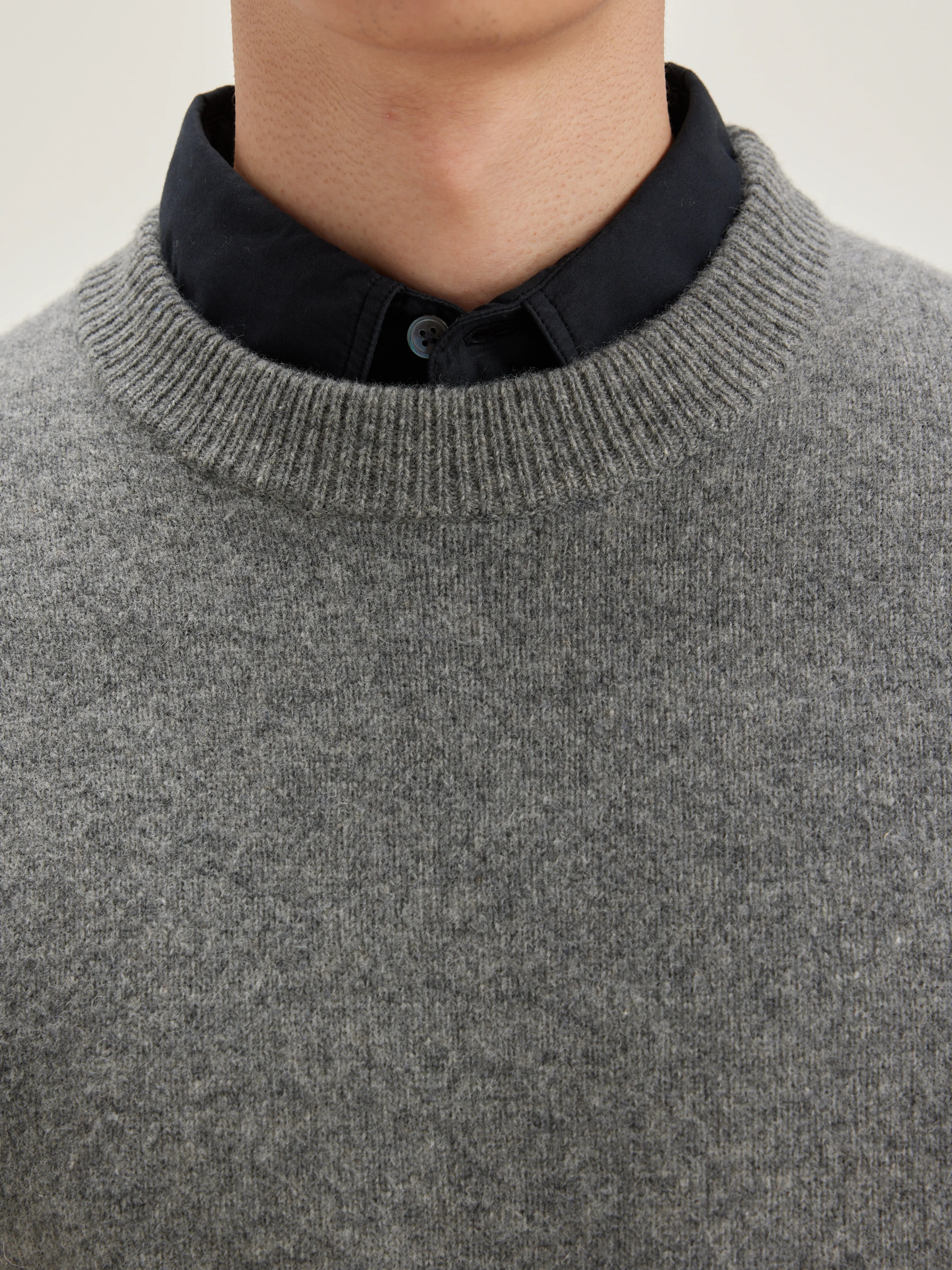 Pull Col Rond Donoon - Mid grey Pour Homme | Bellerose