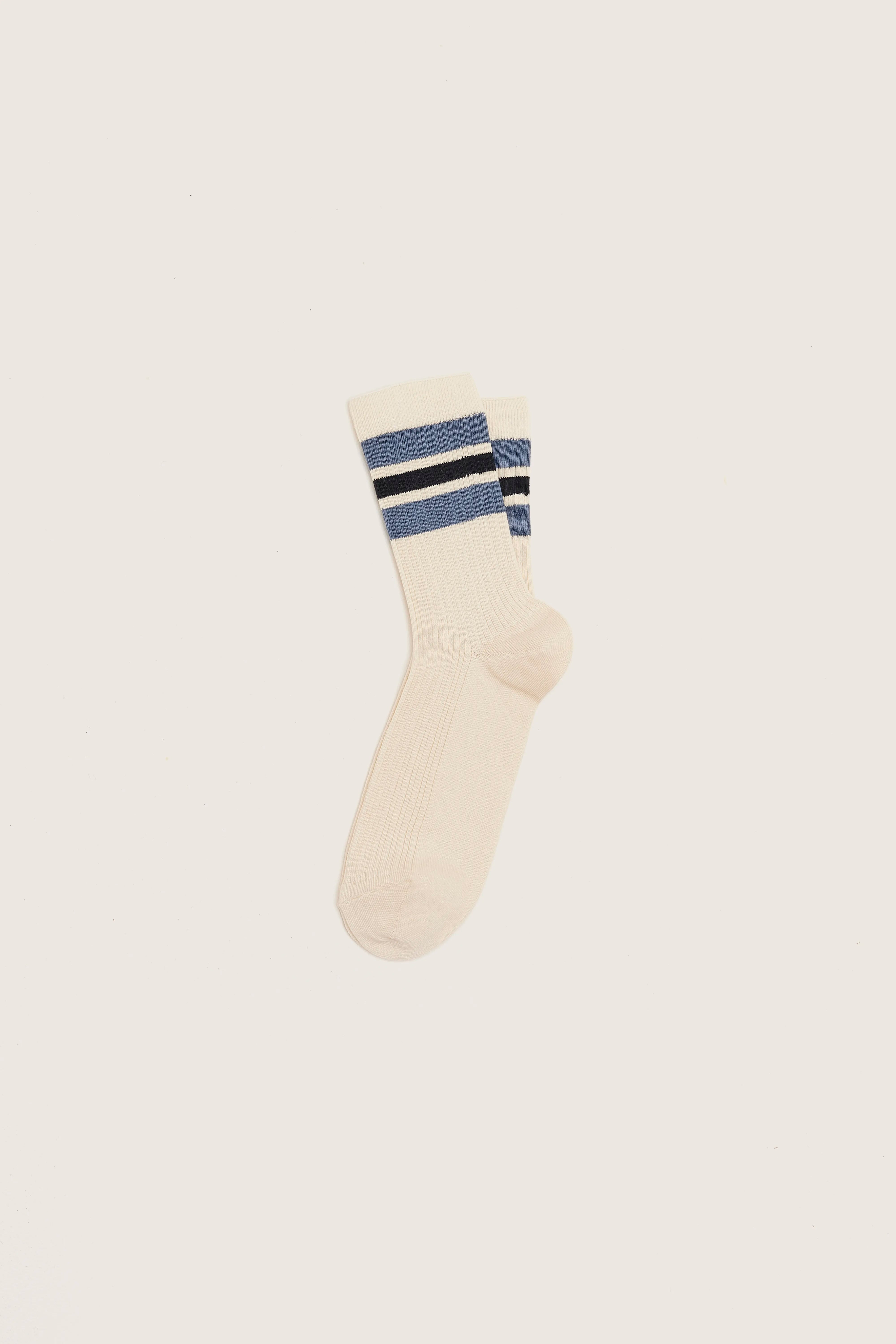 Bisic Ribbed Socks - Hortensia / Milk / Navy For Men | Bellerose