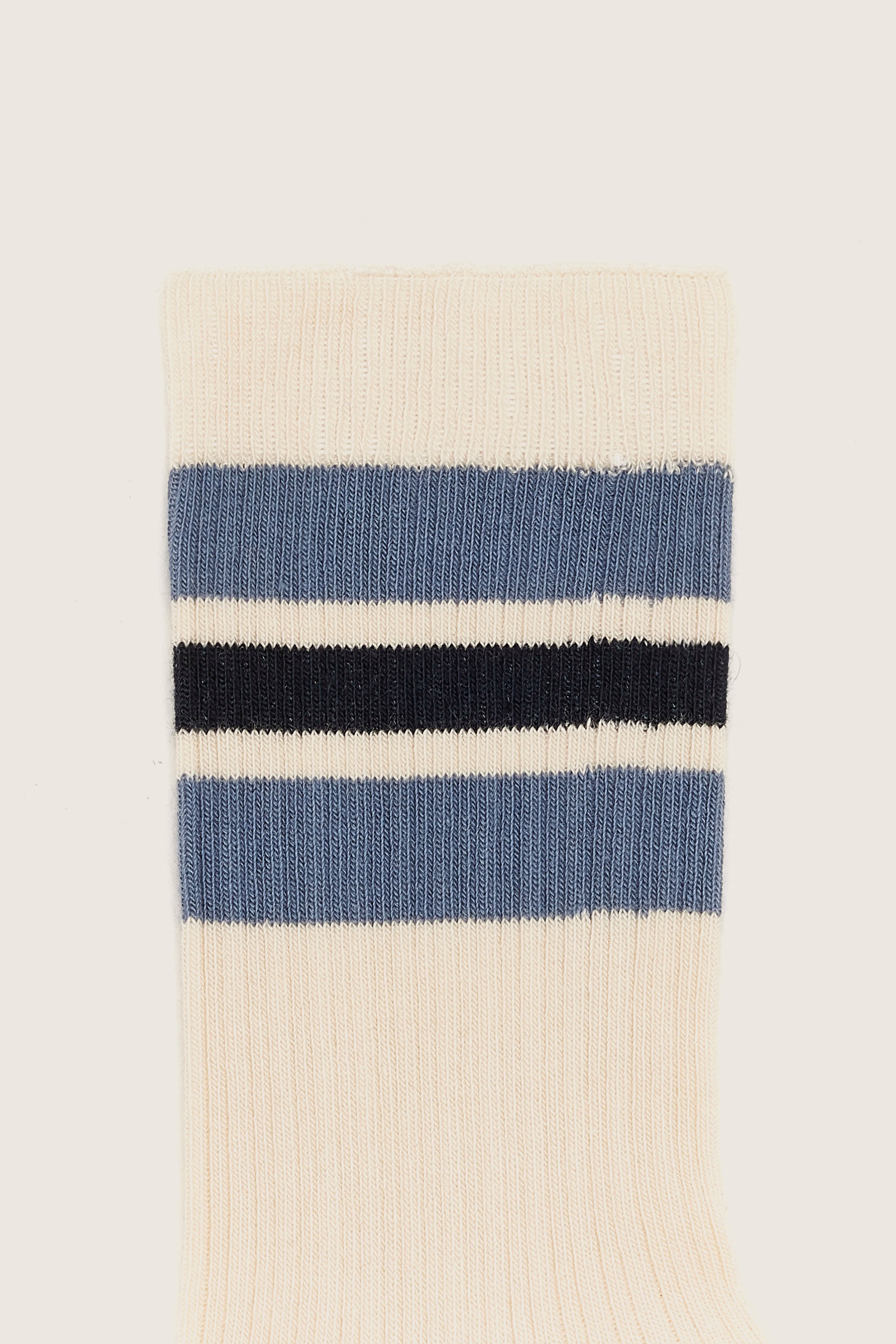 Chaussettes Côtelées Bisic - Hortensia / Milk / Navy Pour Homme | Bellerose