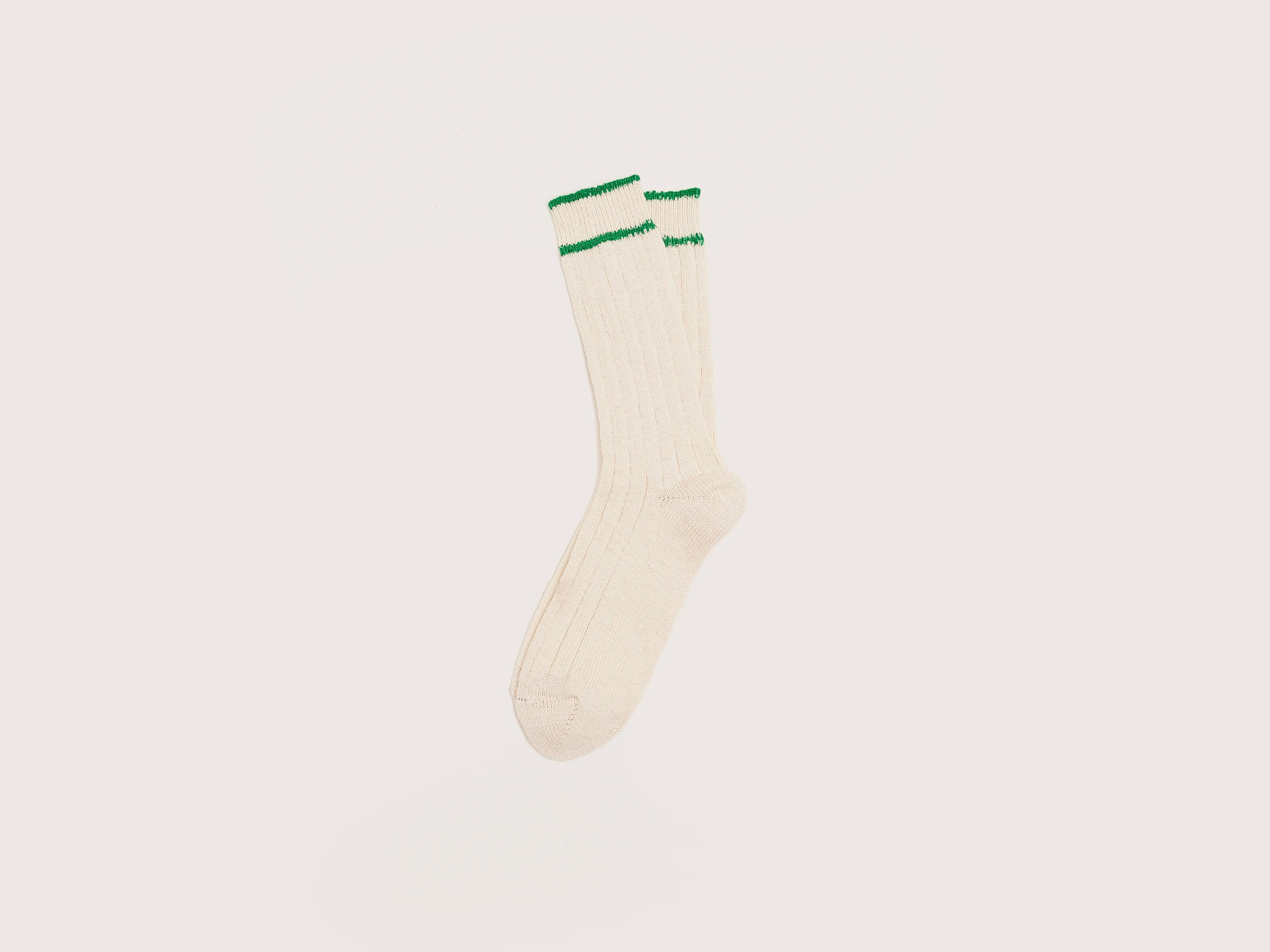 Bino Ribbed Socks - Natural / Pea For Men | Bellerose