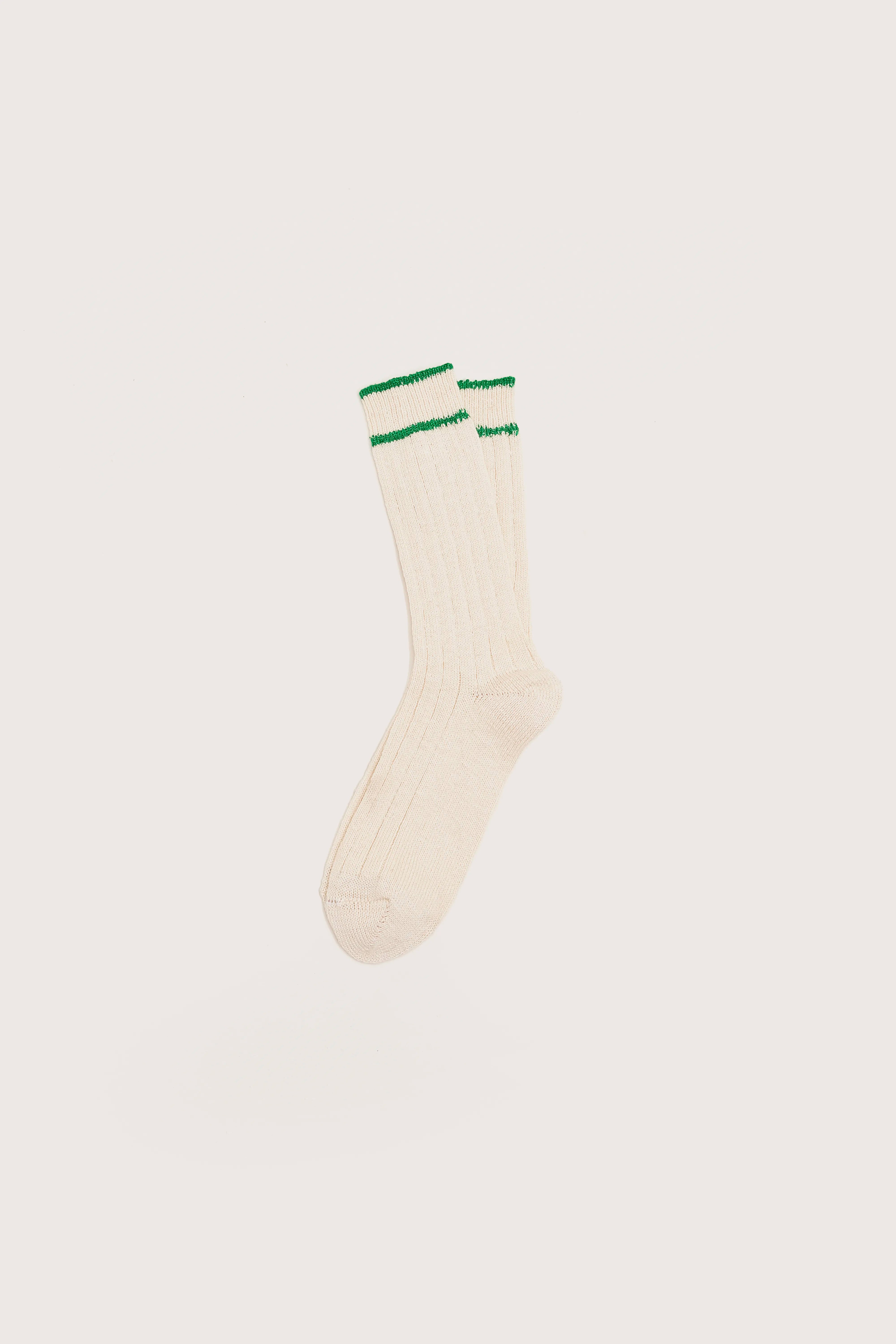 Bino Ribbed Socks - Natural / Pea For Men | Bellerose