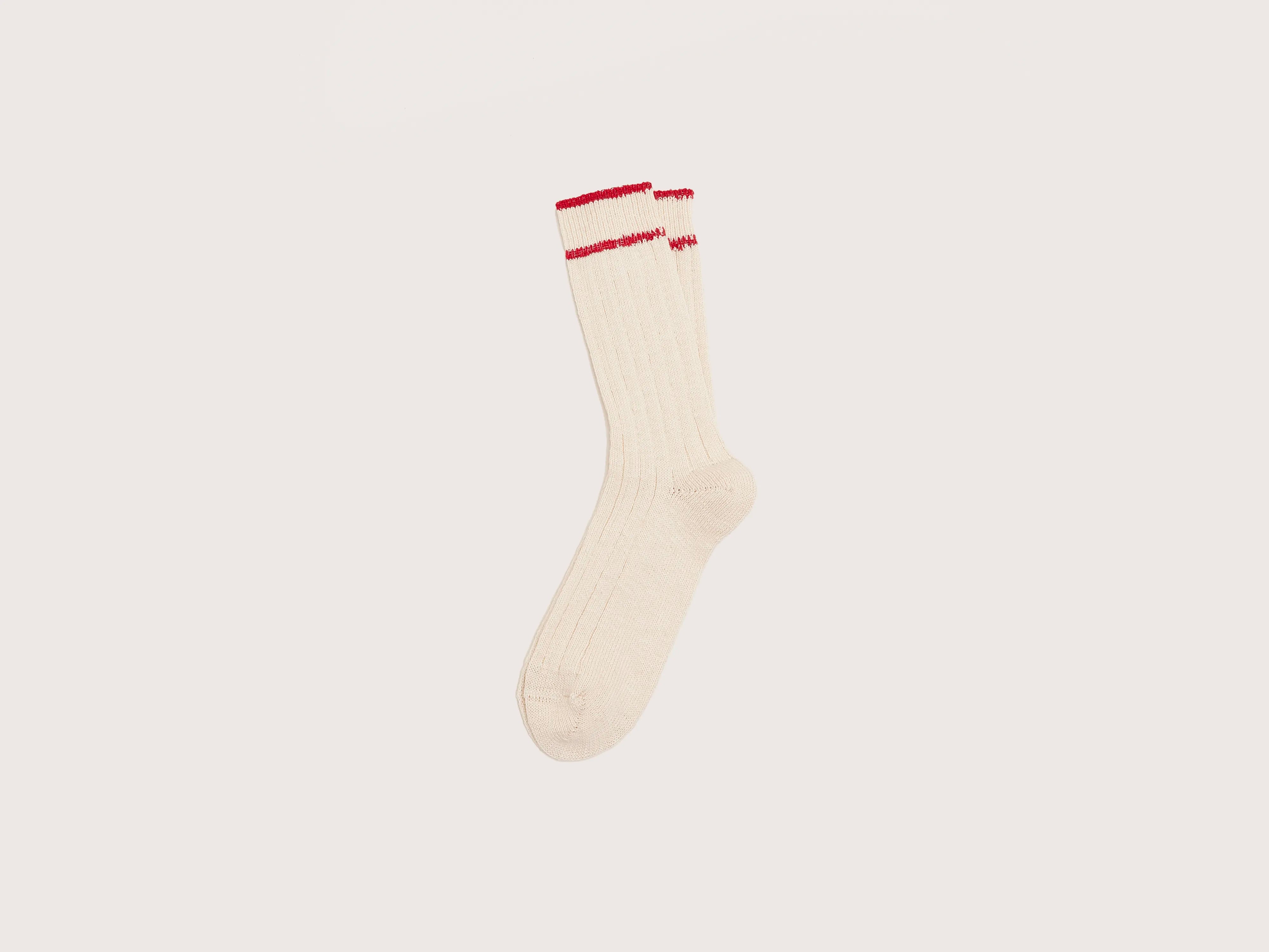 Bino Ribbed Socks - Ecarlate / Natural For Men | Bellerose