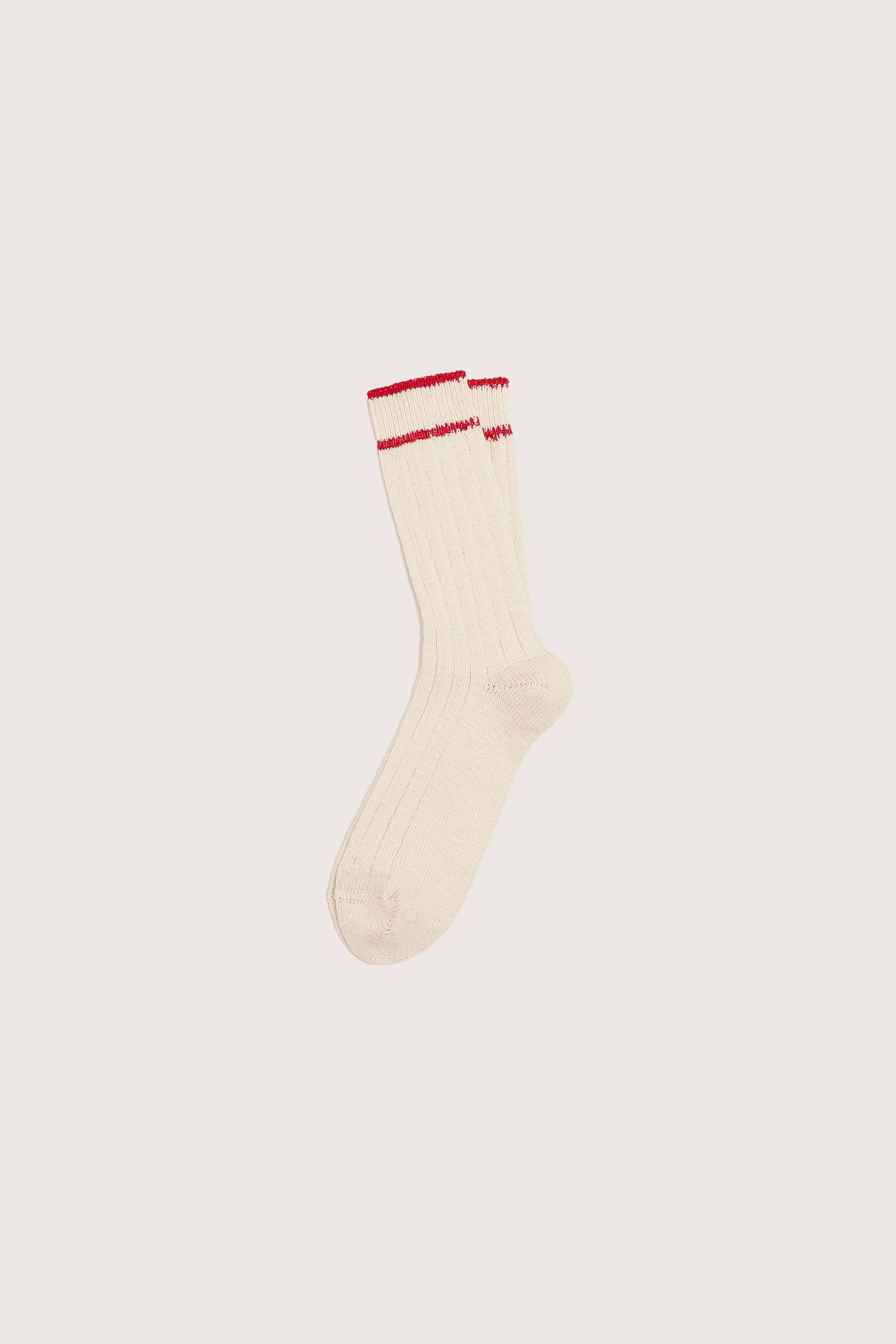 Chaussettes Côtelées Bino - Ecarlate / Natural Pour Homme | Bellerose