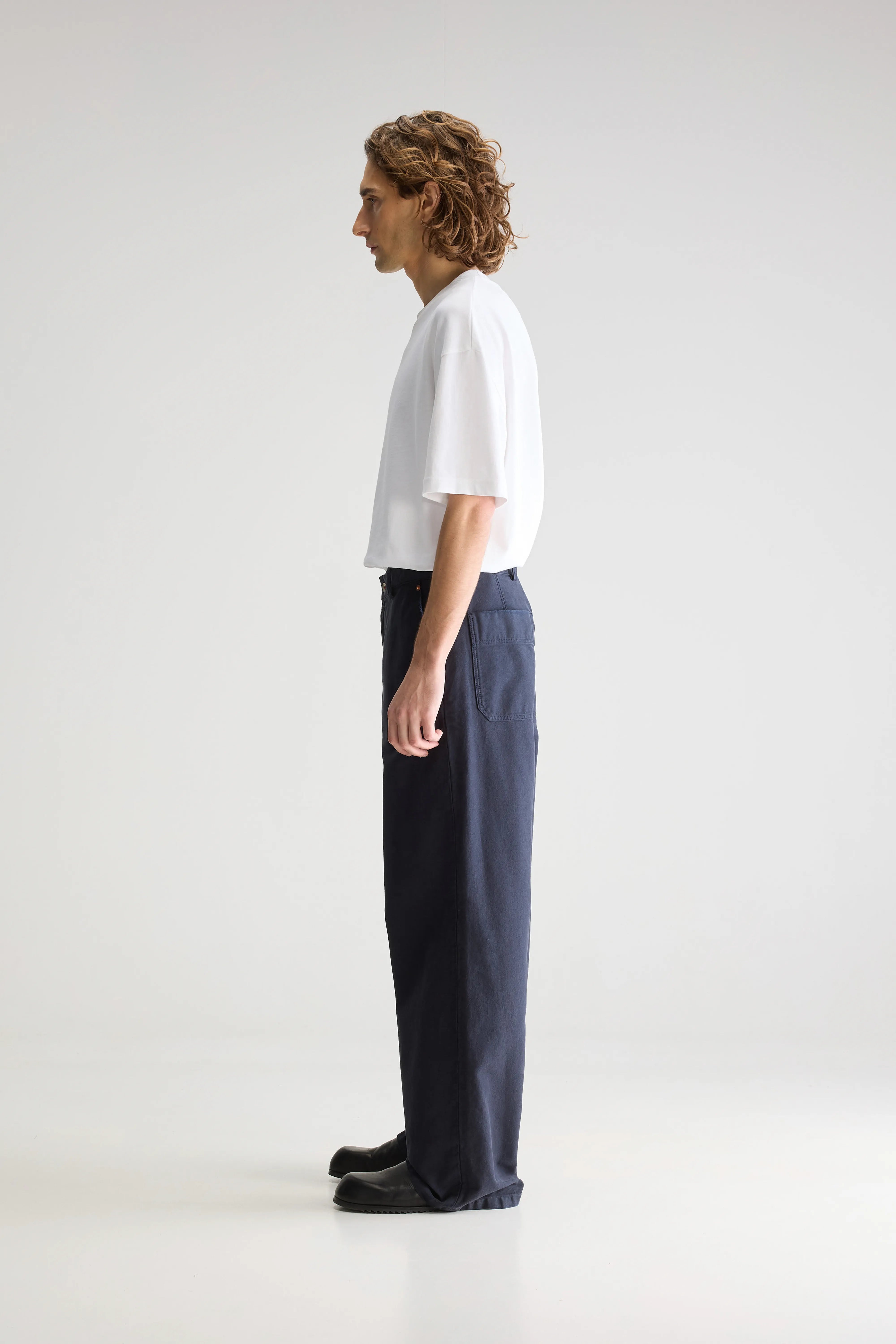 Pole Wide Trousers - Navy For Men | Bellerose