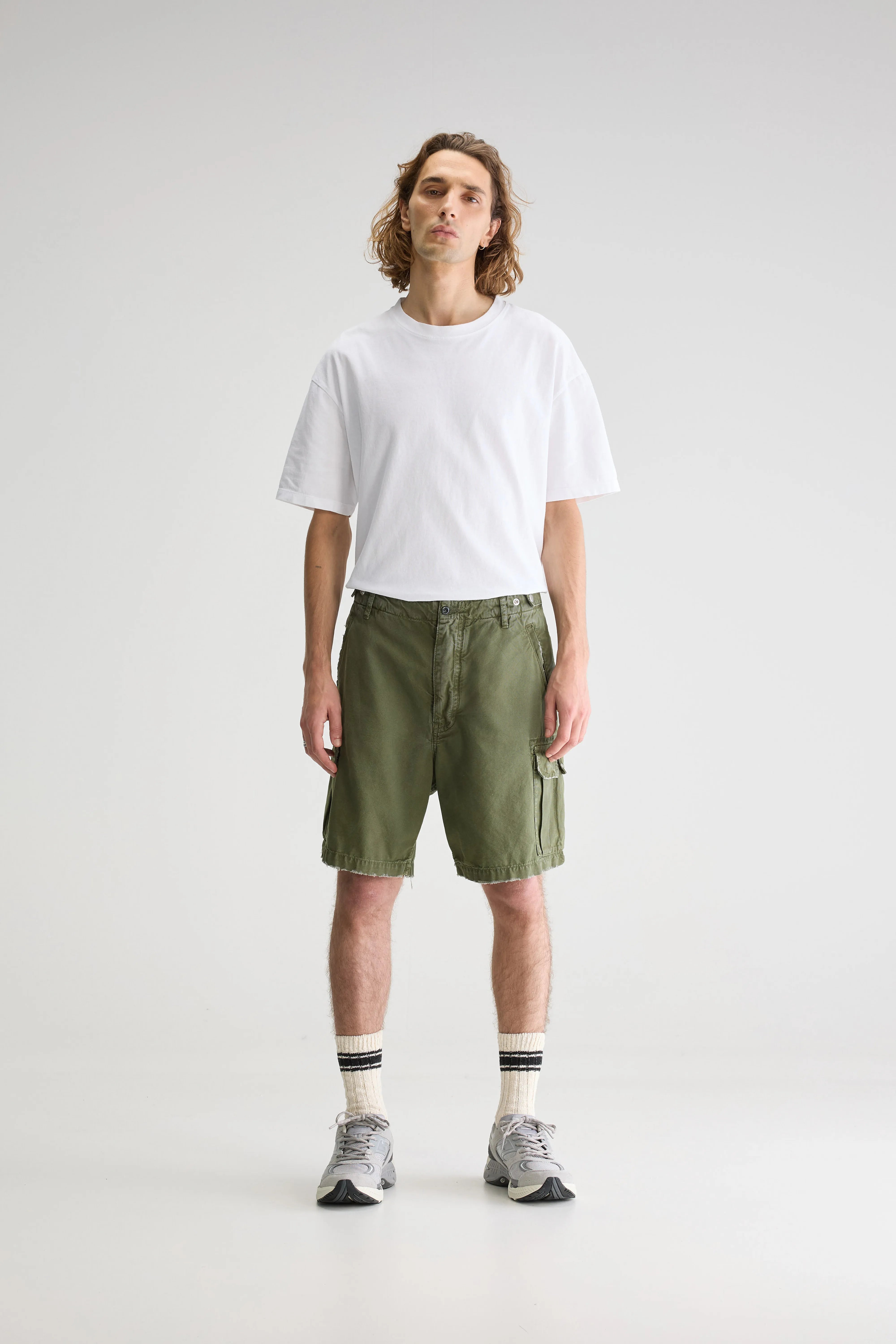 Karlo Denim Shorts - Dusty olive For Men | Bellerose