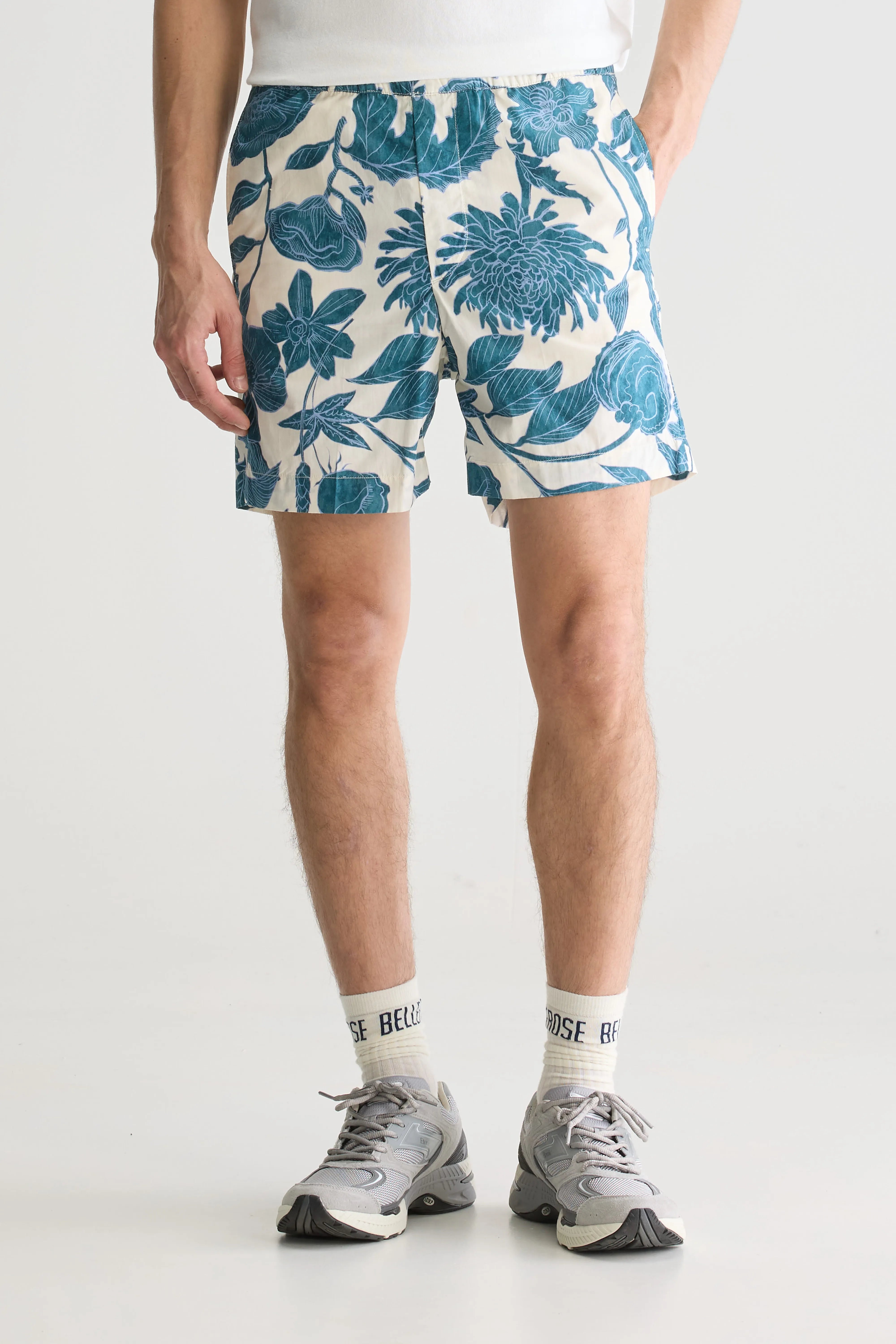 Sean Losse Shorts - Prussian / Snow Voor Heren | Bellerose