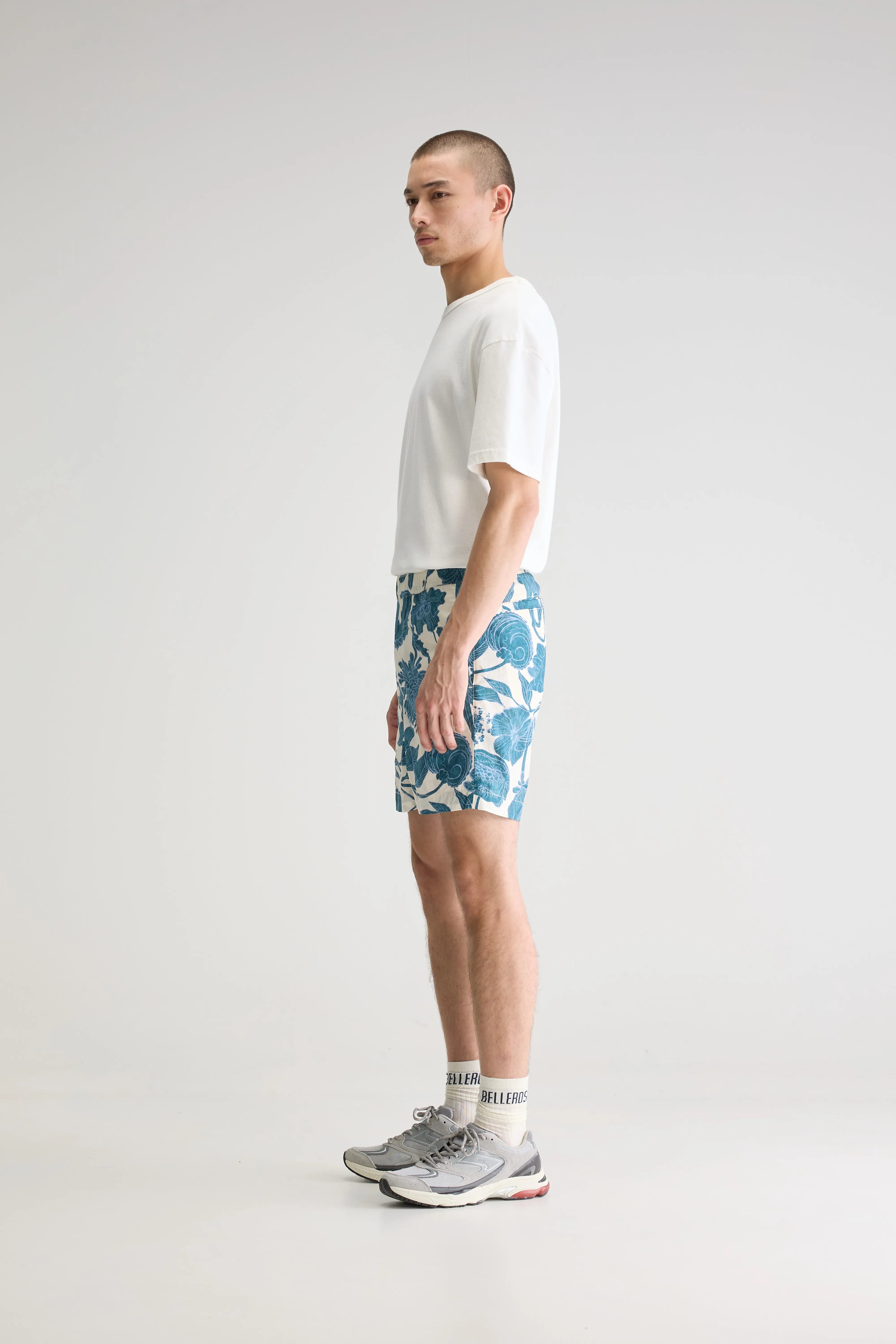 Sean Losse Shorts - Prussian / Snow Voor Heren | Bellerose