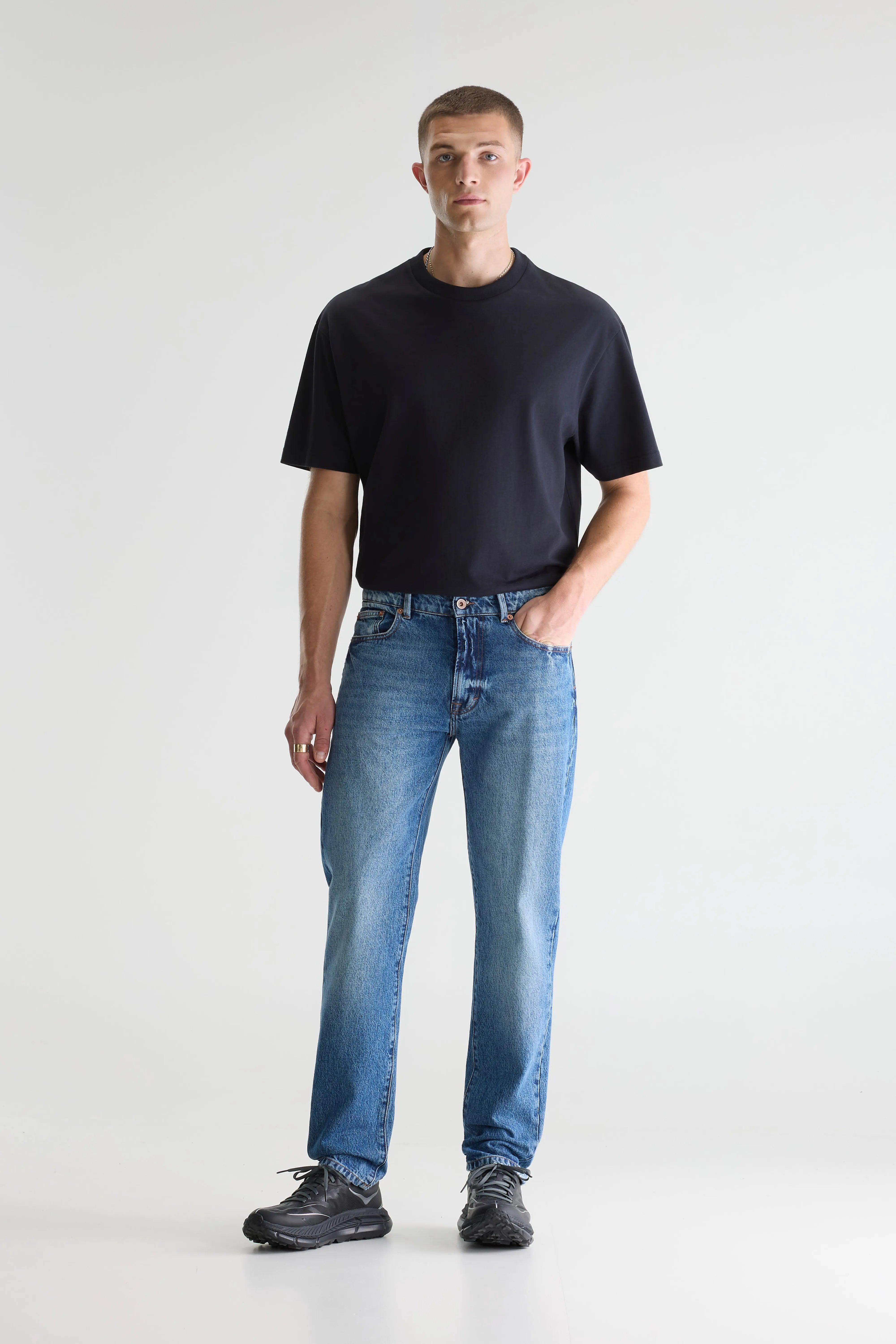 Denim N. 04 - Slim Blue Jeans - Md blue marble For Men | Bellerose