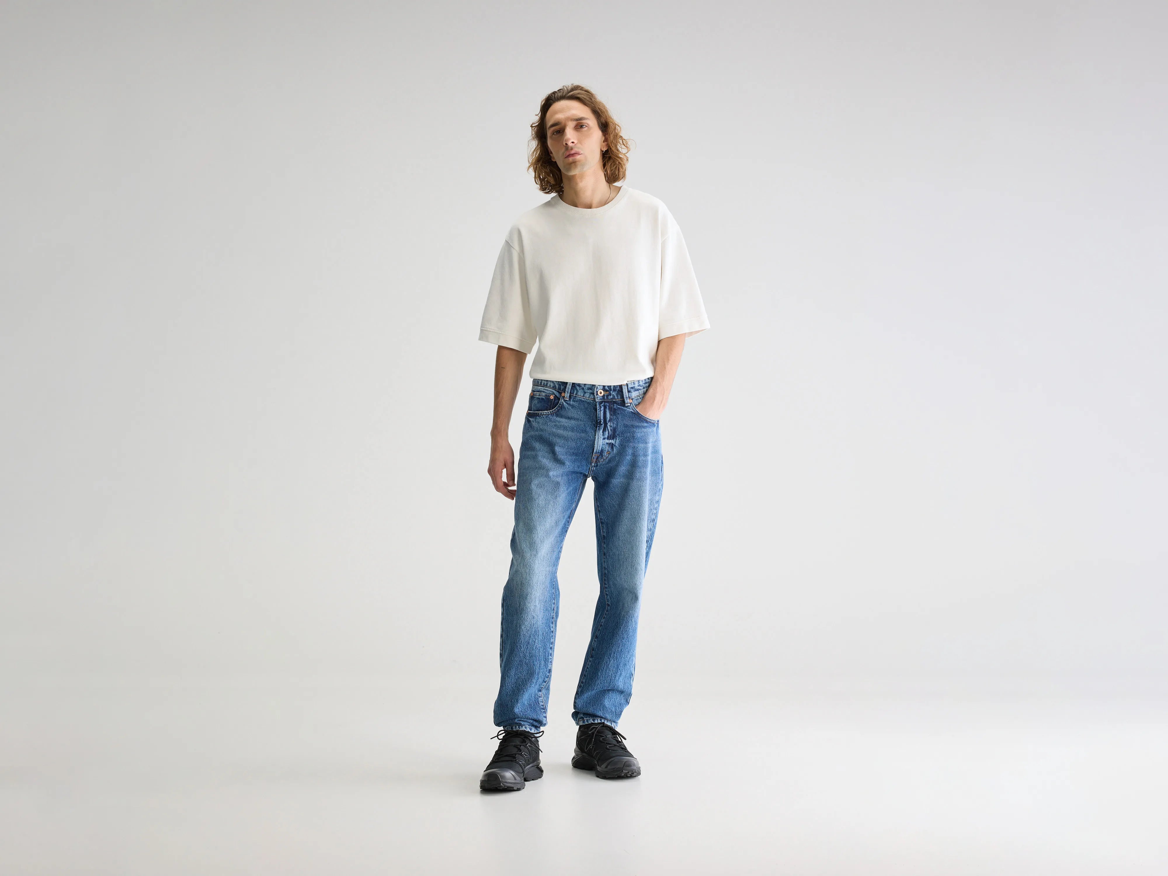 Denim N. 04 Jean Droit - Md blue marble Pour Homme | Bellerose