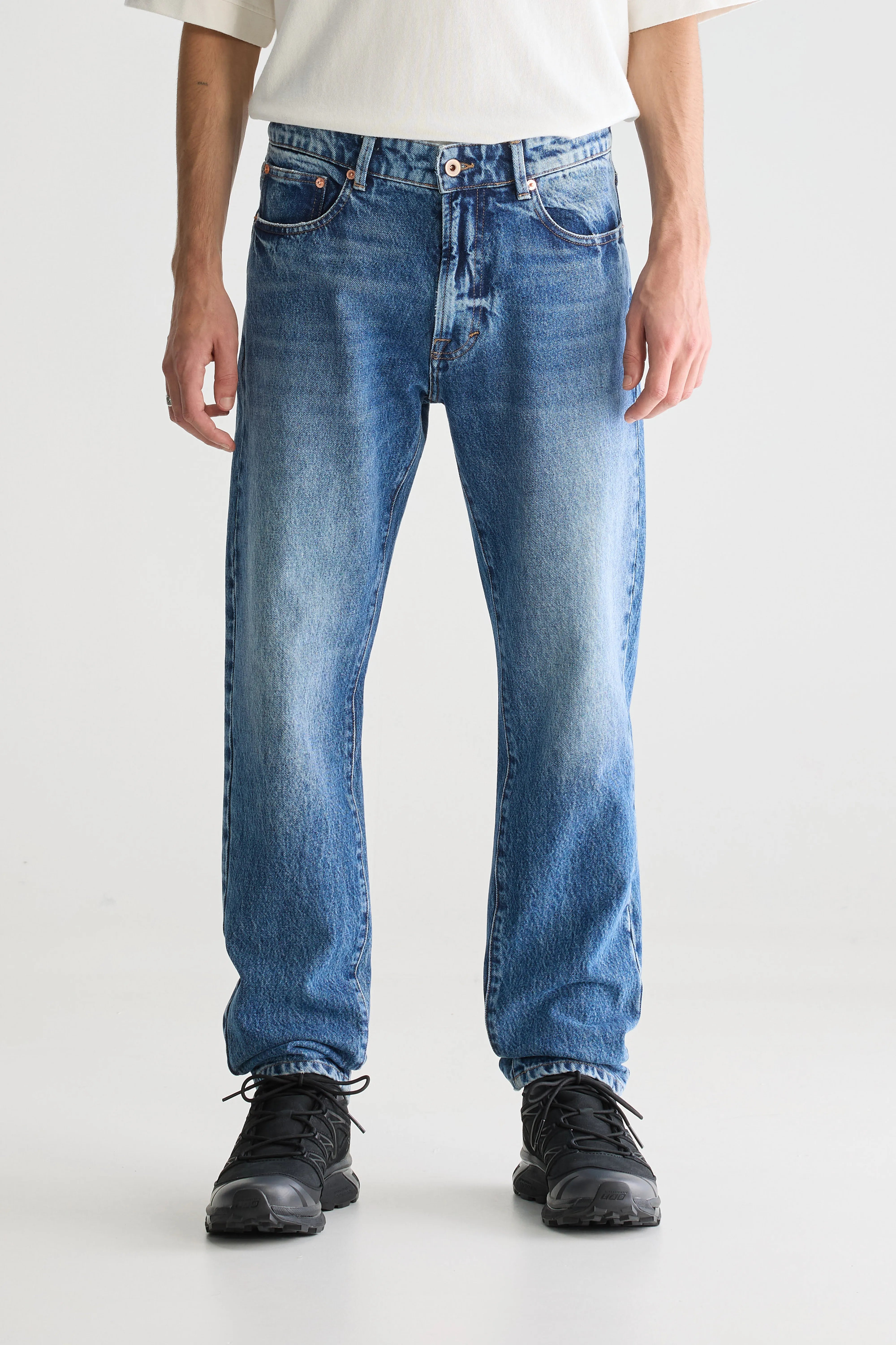 Denim N. 04 Straight Jeans - Md blue marble For Men | Bellerose