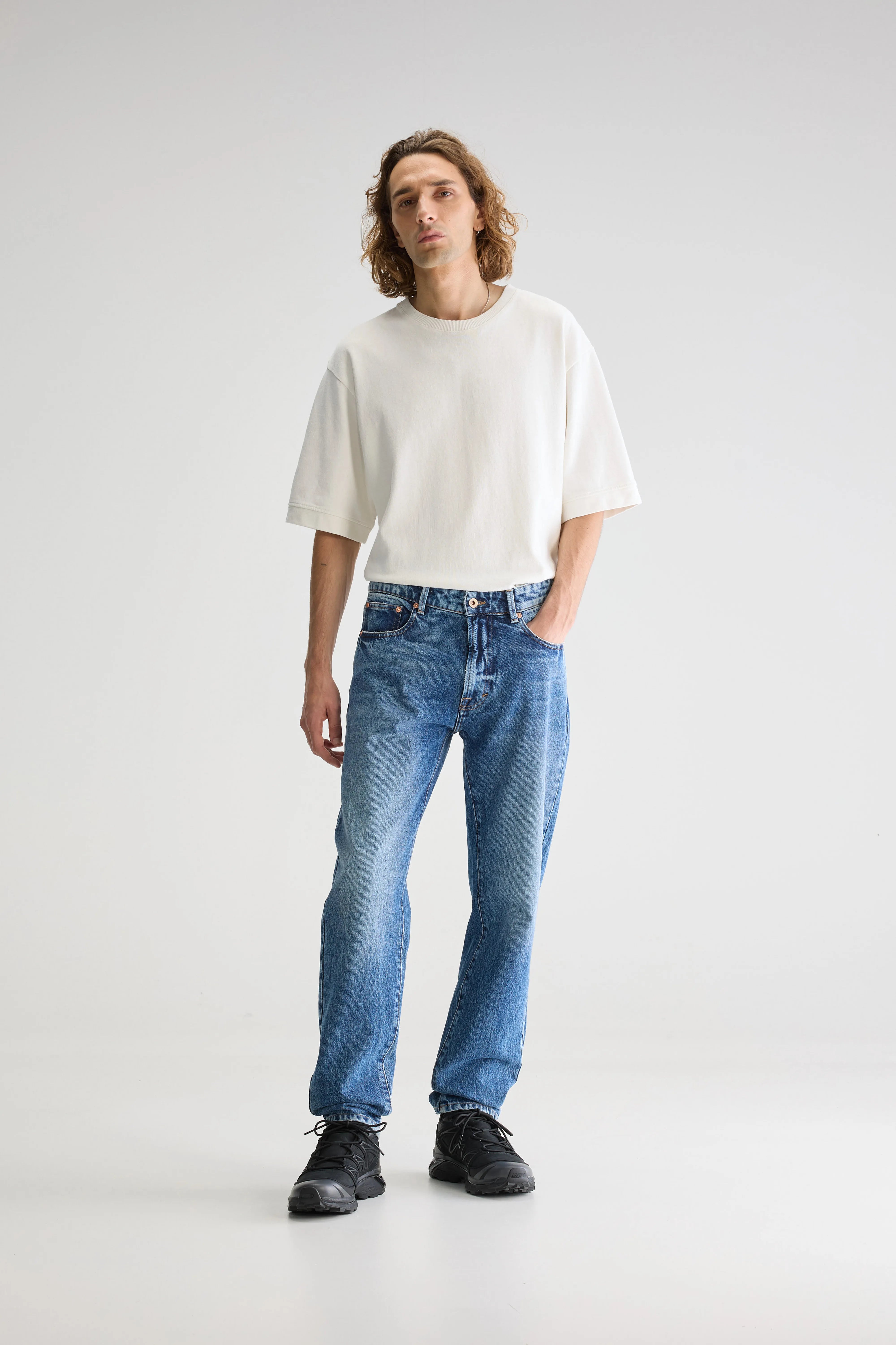 Denim N. 04 Straight Jeans - Md blue marble For Men | Bellerose