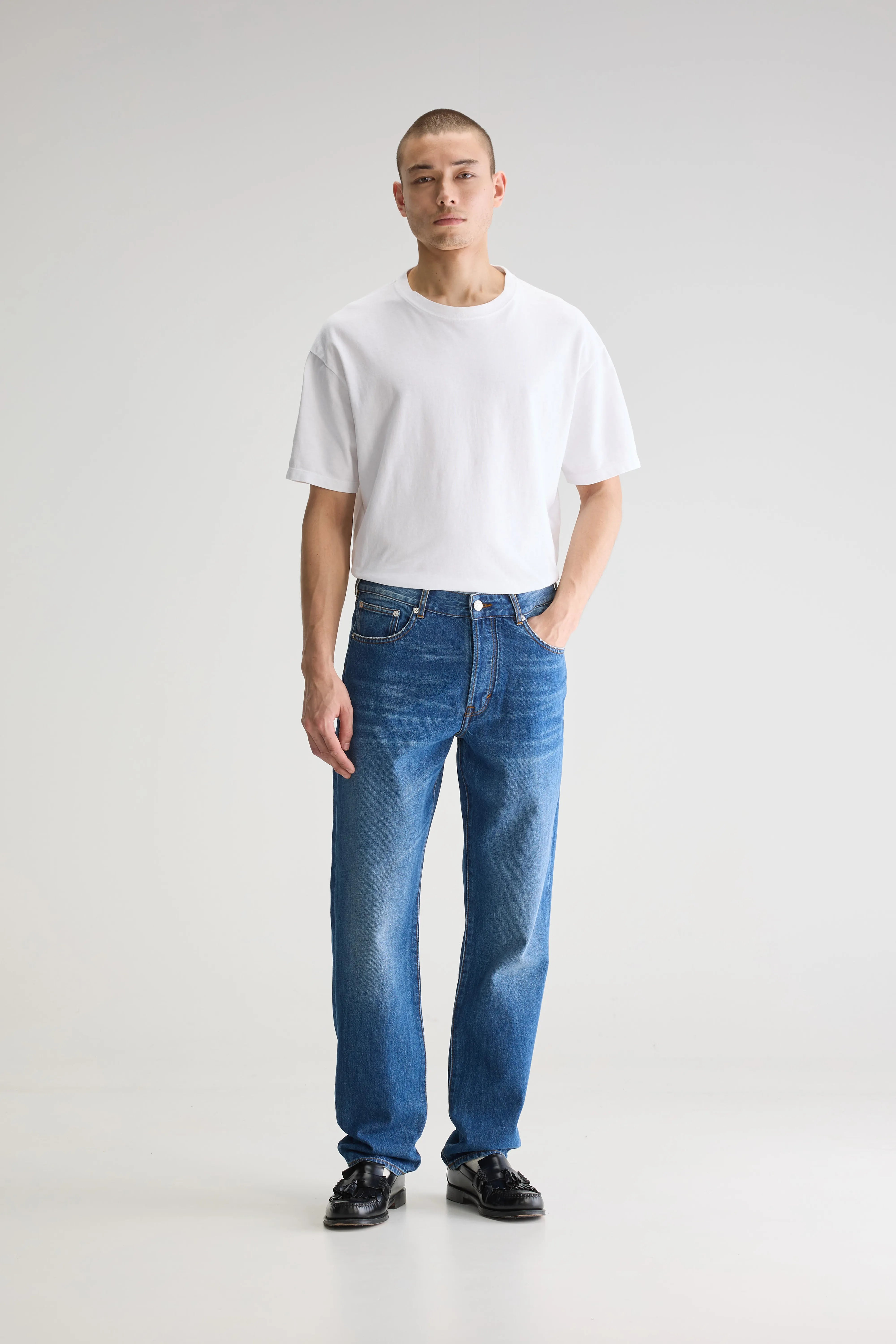 Denim N. 07 Tapered Jeans - Md blue bleach For Men | Bellerose