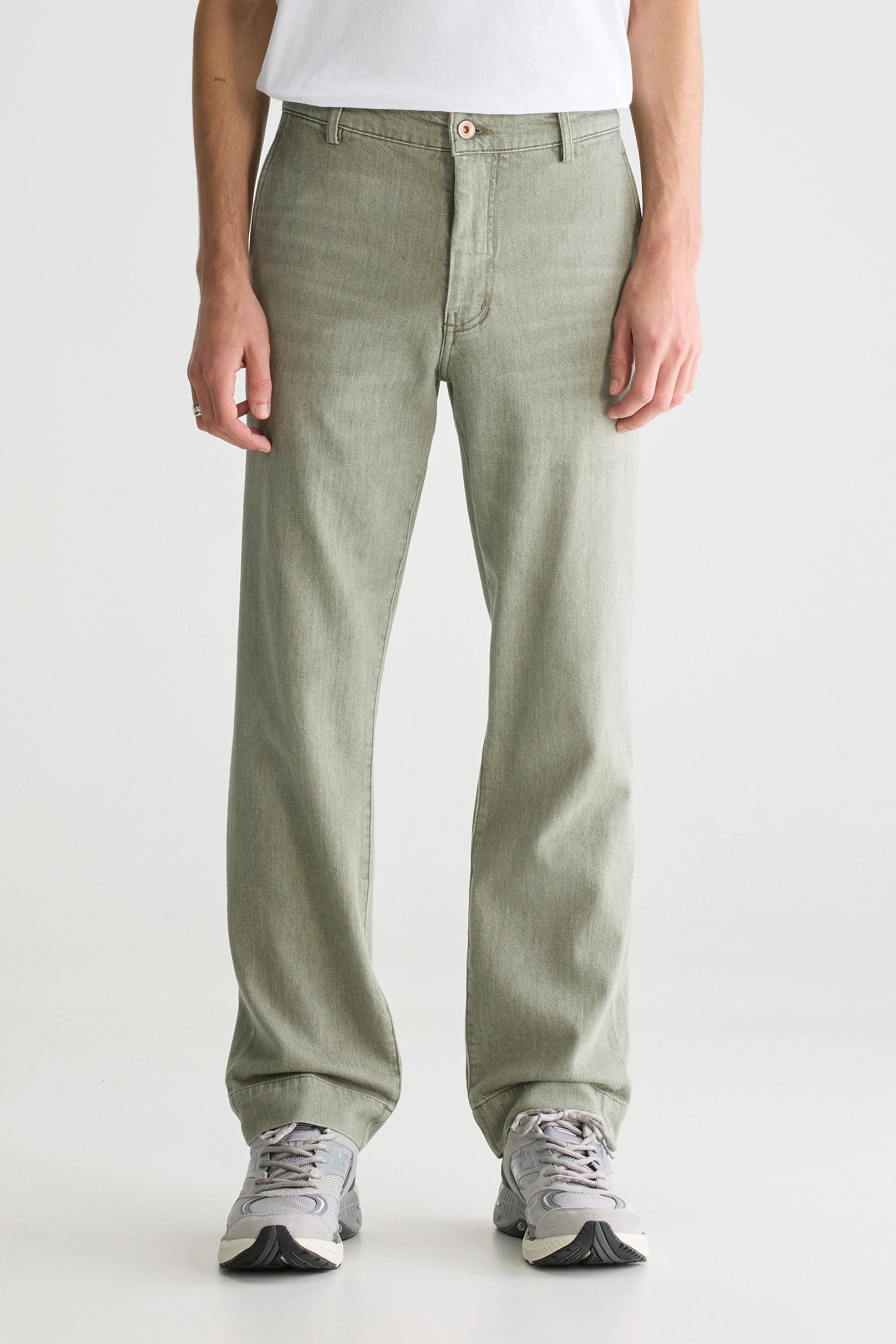 Jean Droit Pen - Used dusty olive Pour Homme | Bellerose