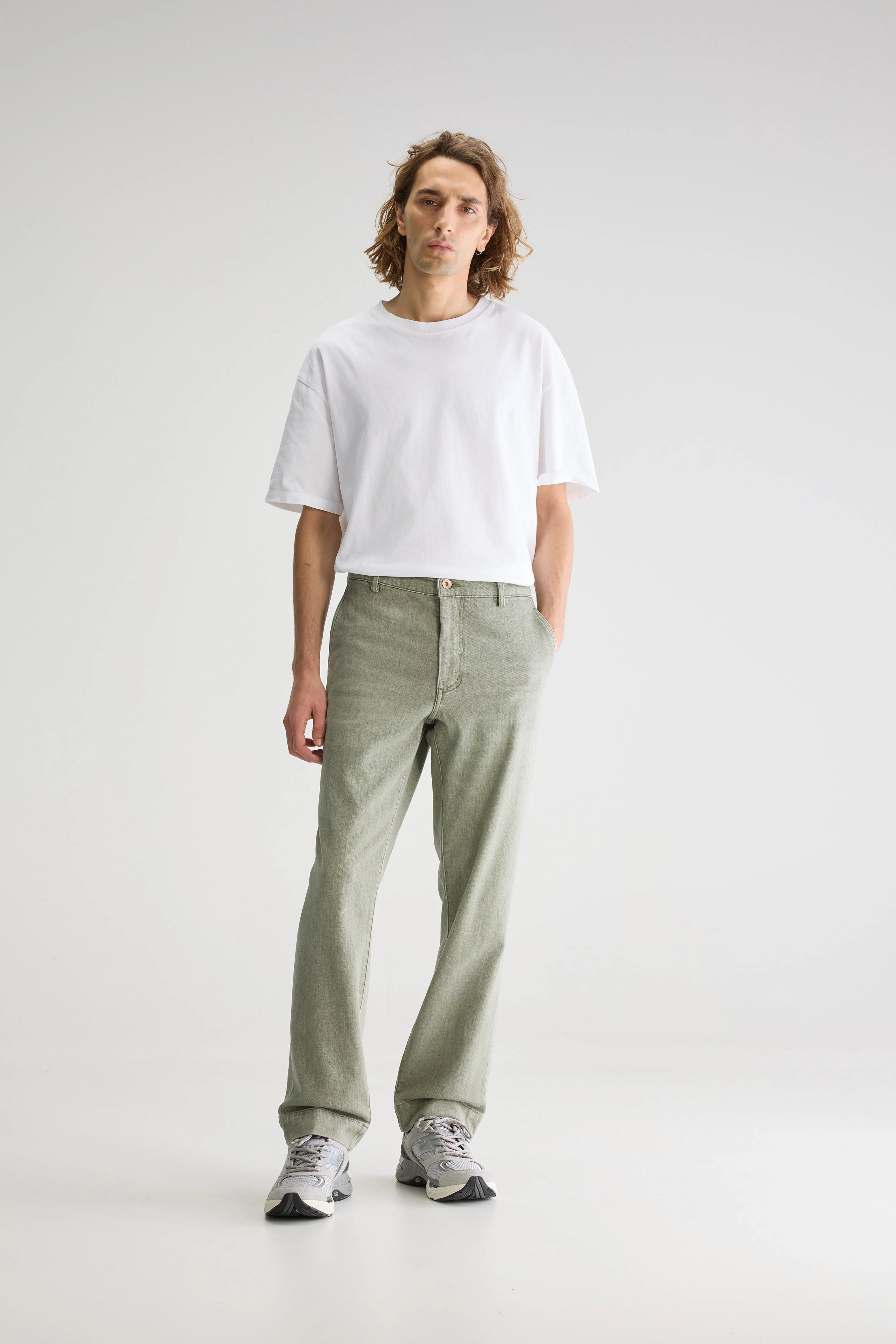 Pen Straight Jeans - Used dusty olive For Men | Bellerose