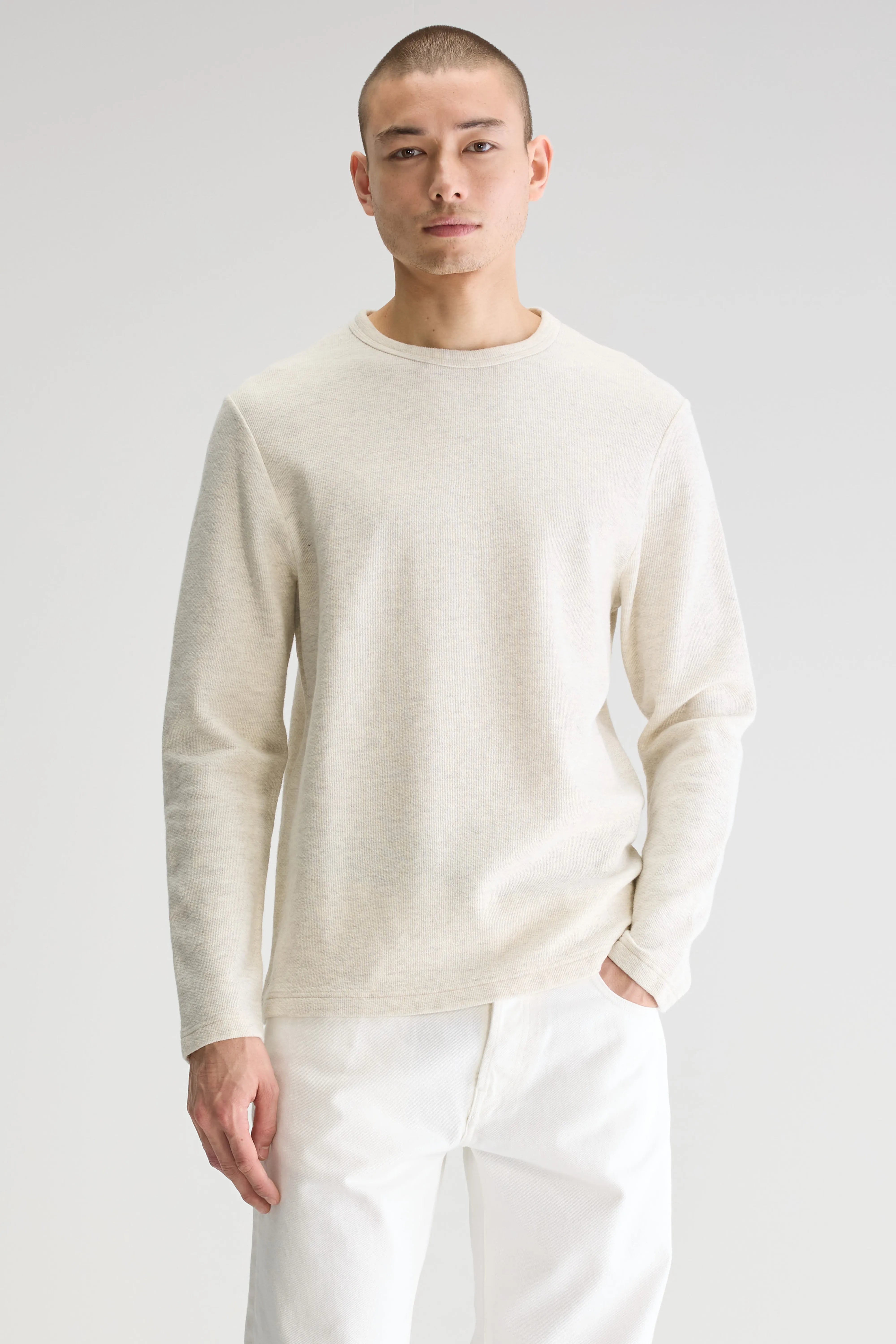 Fresh Lange Mouwen T-shirt - Oyster Voor Heren | Bellerose