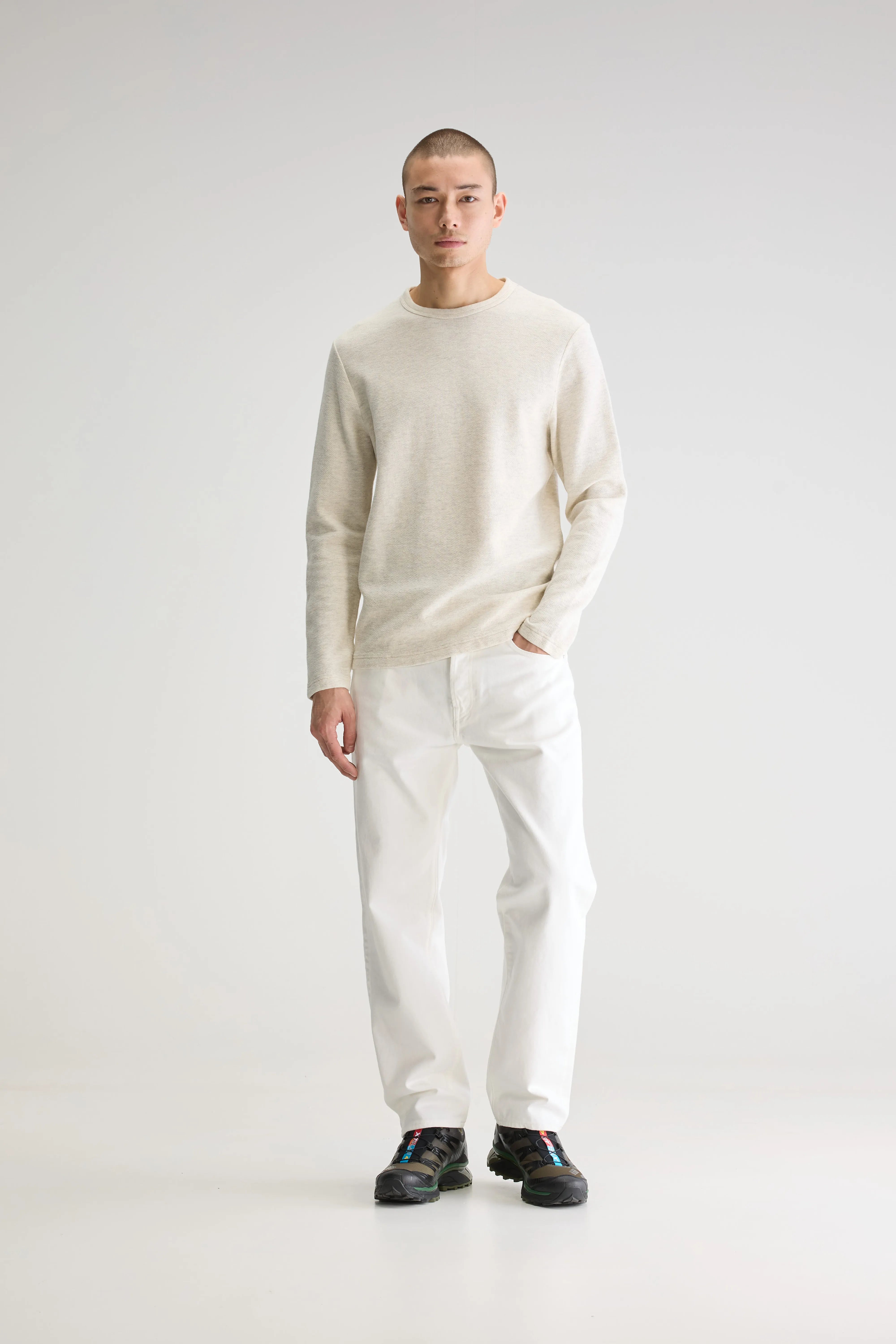 Fresh Lange Mouwen T-shirt - Oyster Voor Heren | Bellerose