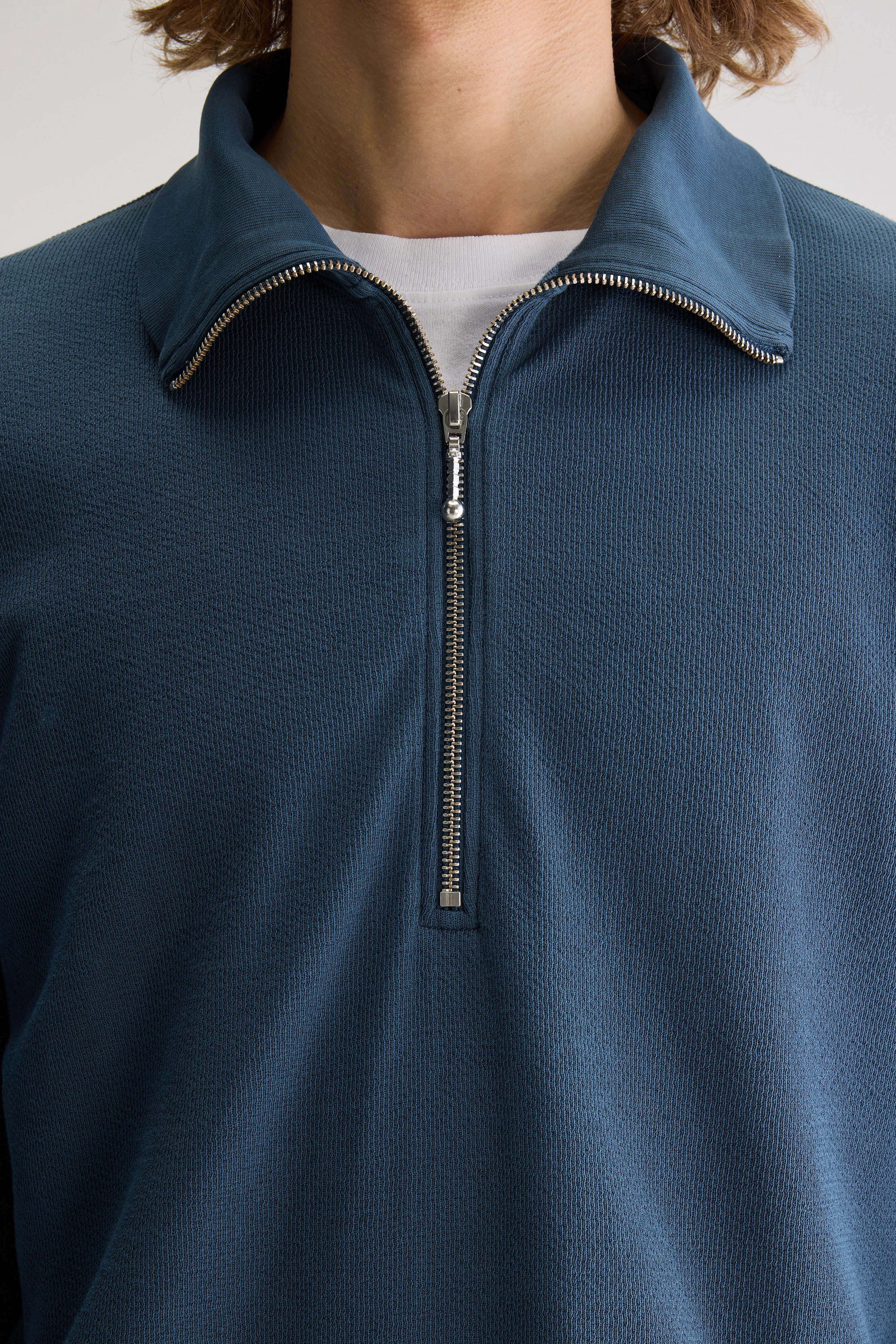 Spence zipped-collar t-shirt (251 / M / PETROL)