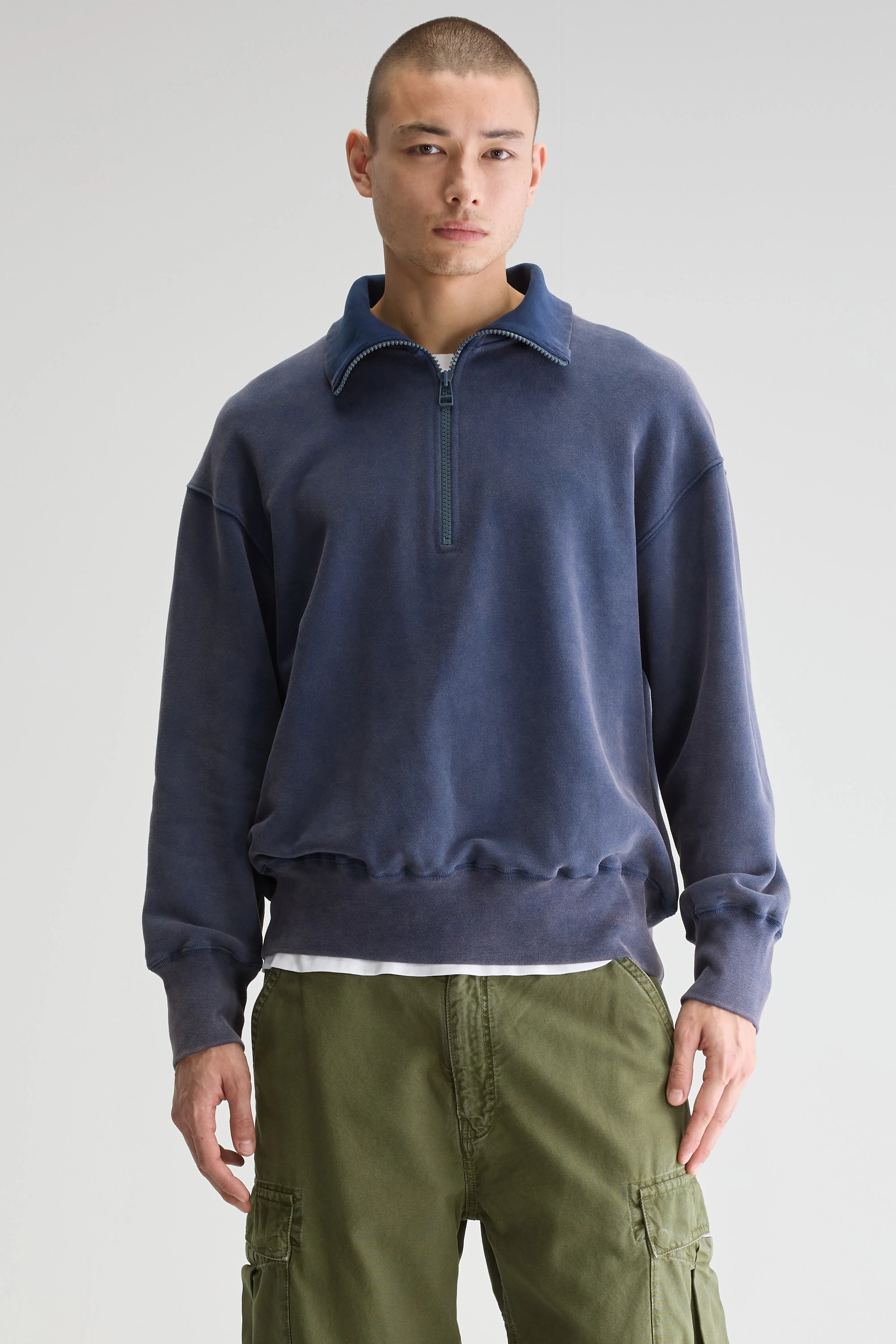 Faber Sweatshirt Met Halve Rits - Regal blue Voor Heren | Bellerose