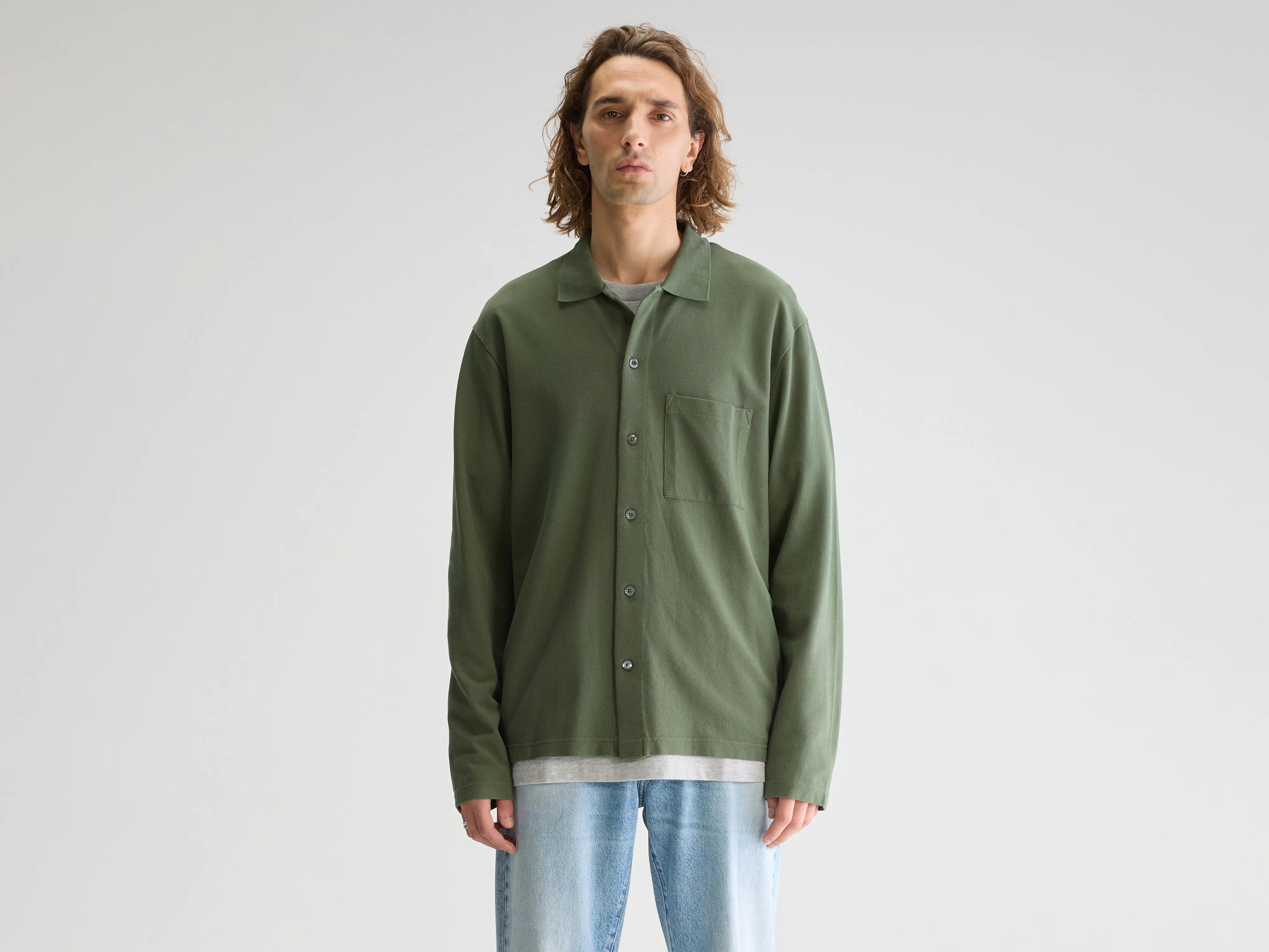 Vision long-sleeve polo (251 / M / THYME)