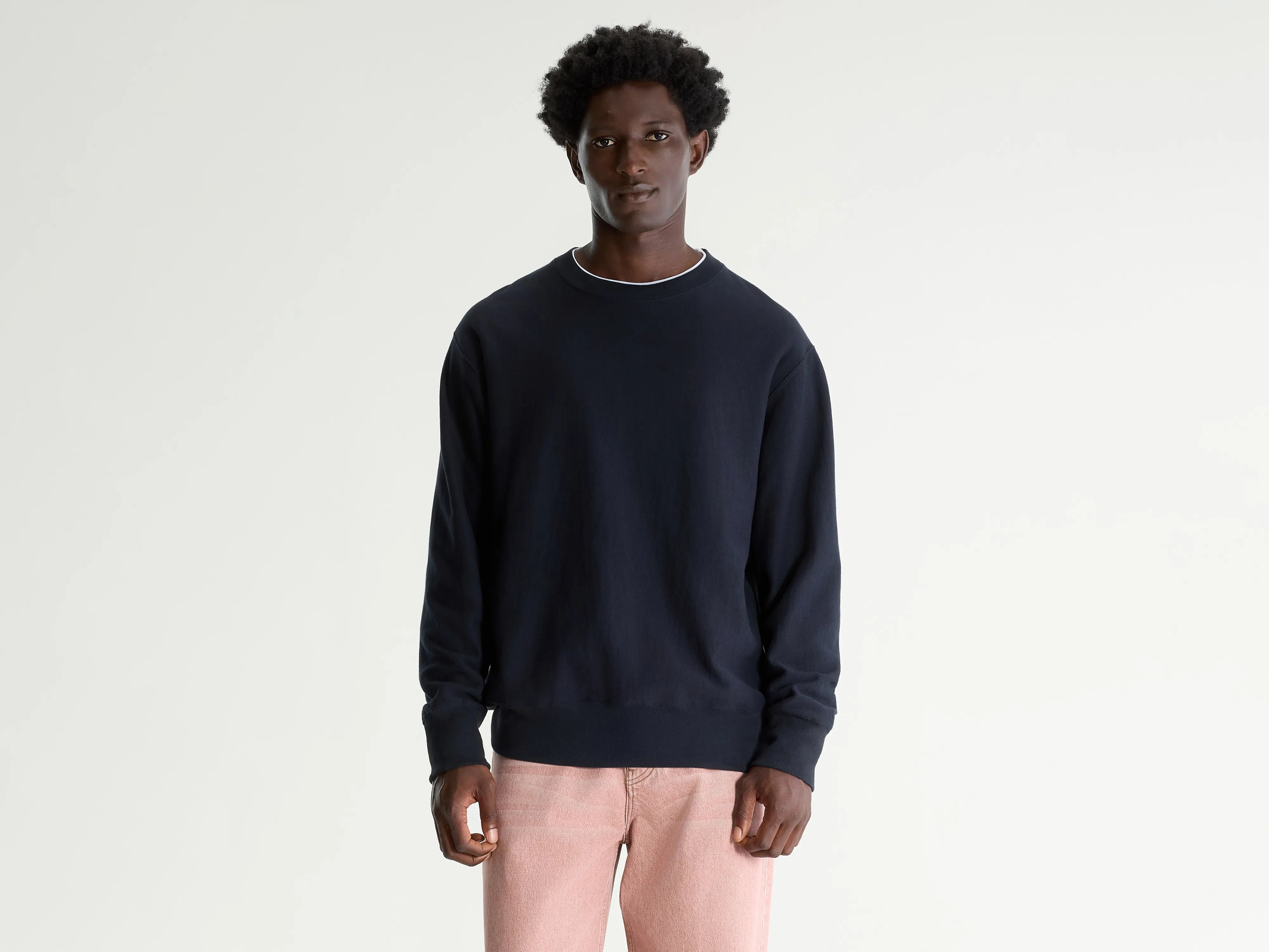 Flake crewneck sweatshirt (242 / M / NAVY)