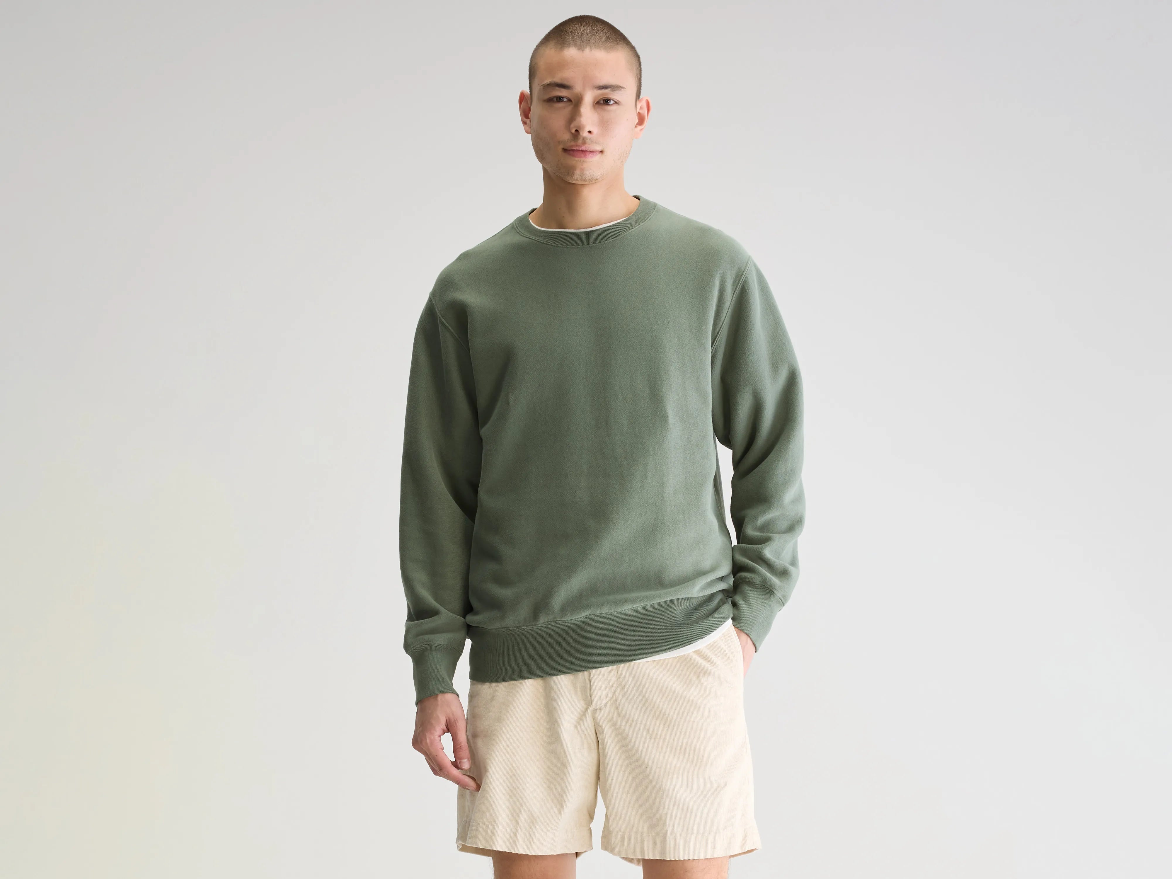 Flake crewneck sweatshirt (251 / M / THYME)