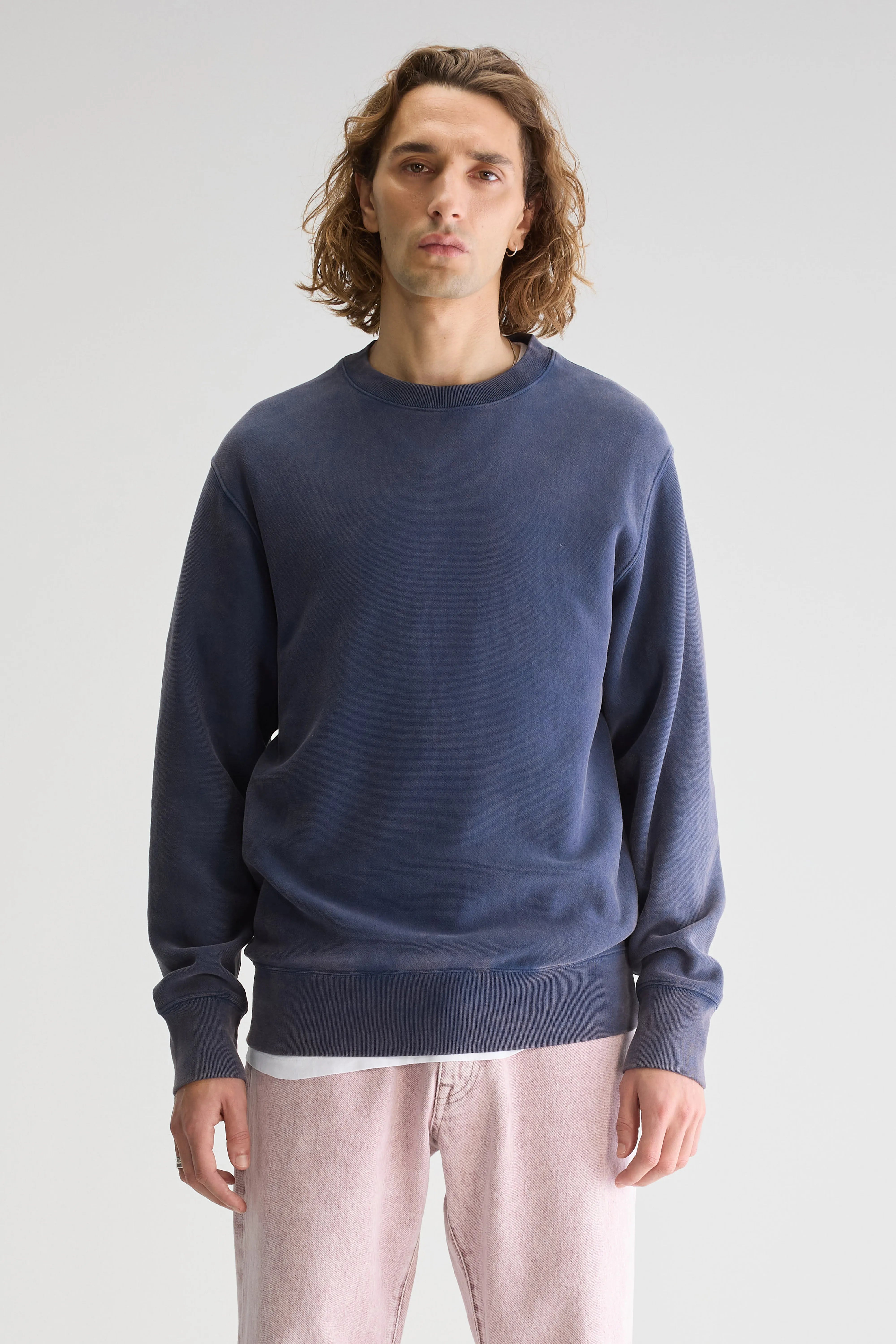 Flake Crewneck Sweatshirt - Regal blue For Men | Bellerose