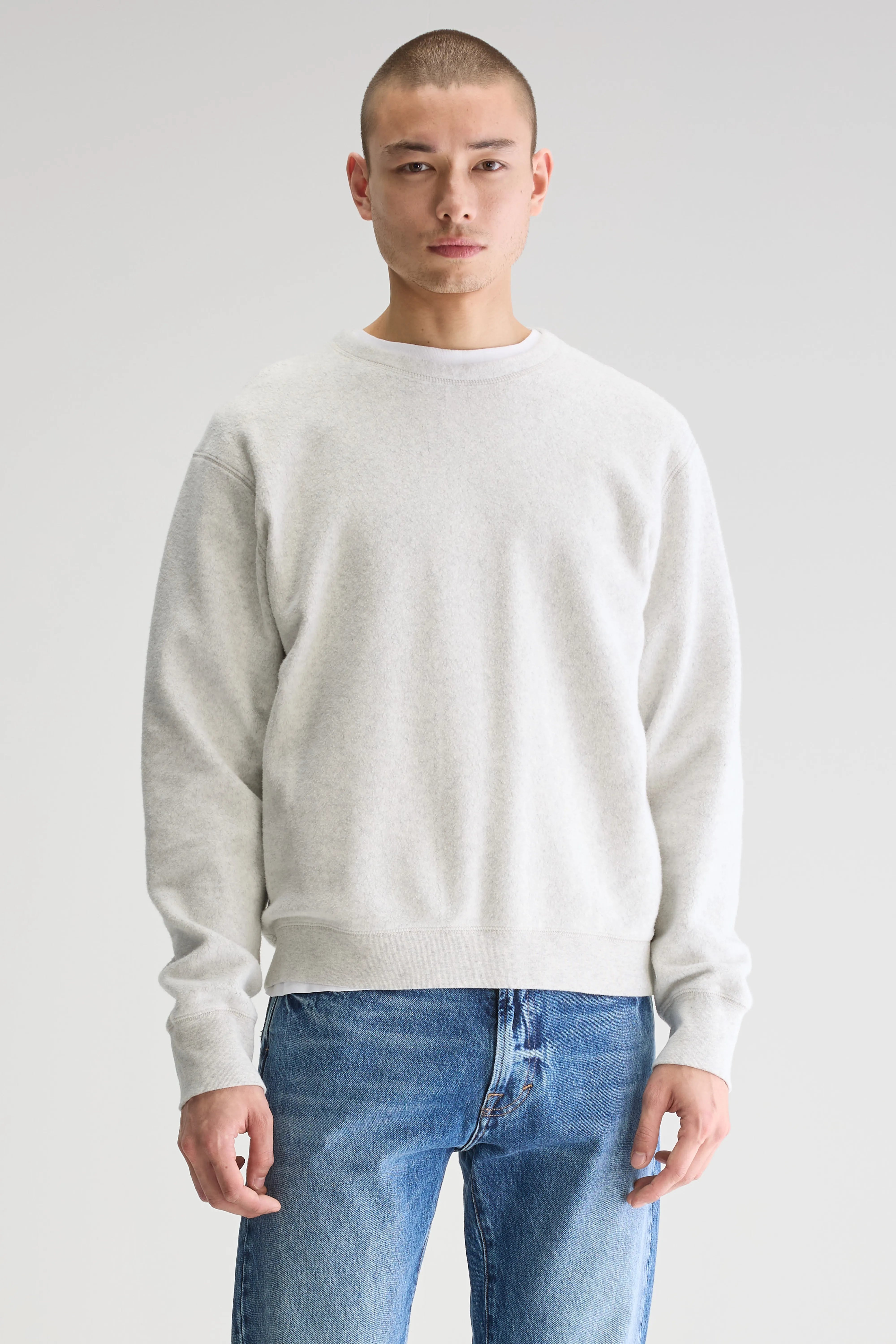 Sweatshirt Col Rond Matt - Oyster Pour Homme | Bellerose