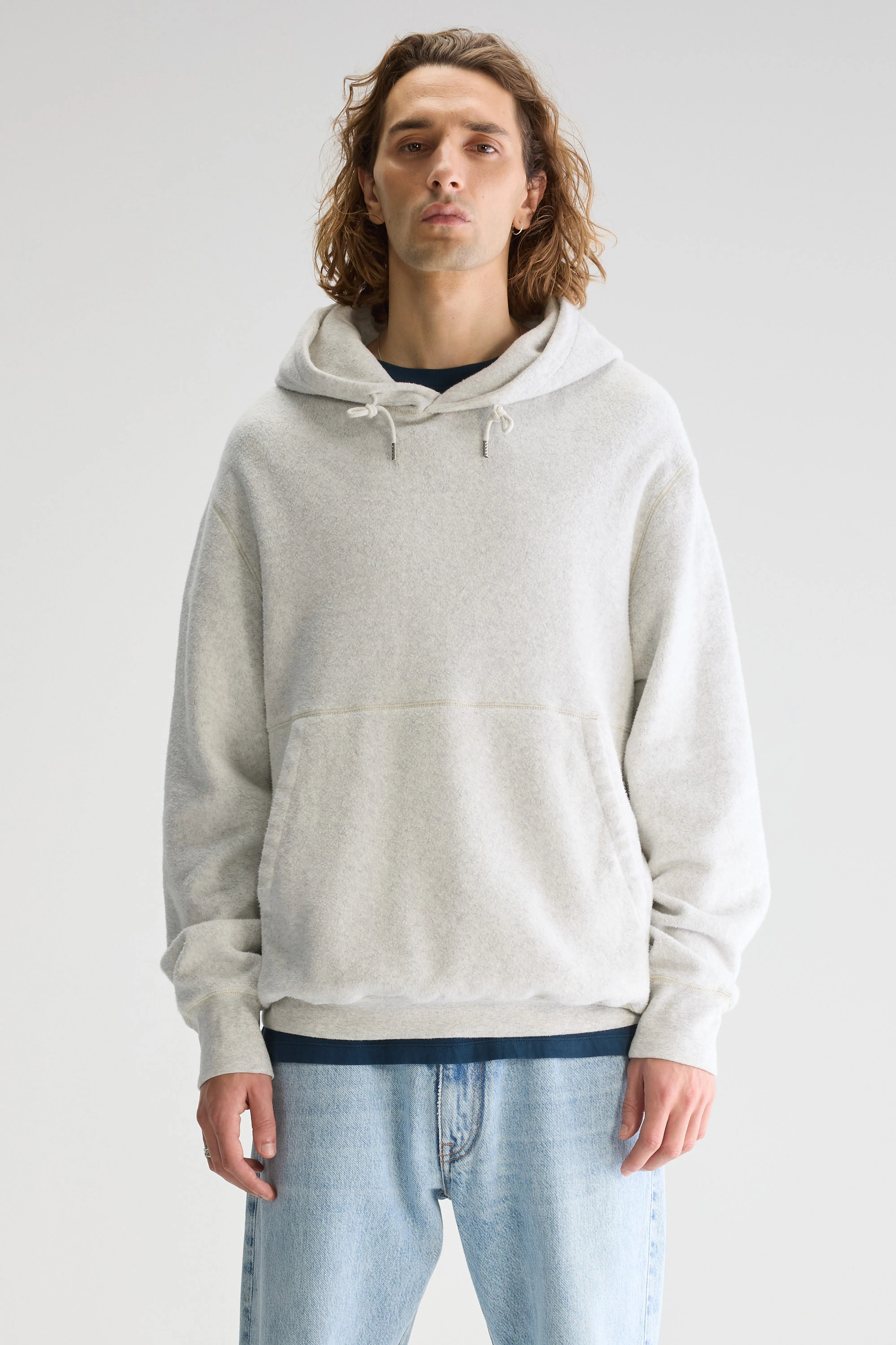 Mattis Losse Hoodie - Oyster Voor Heren | Bellerose